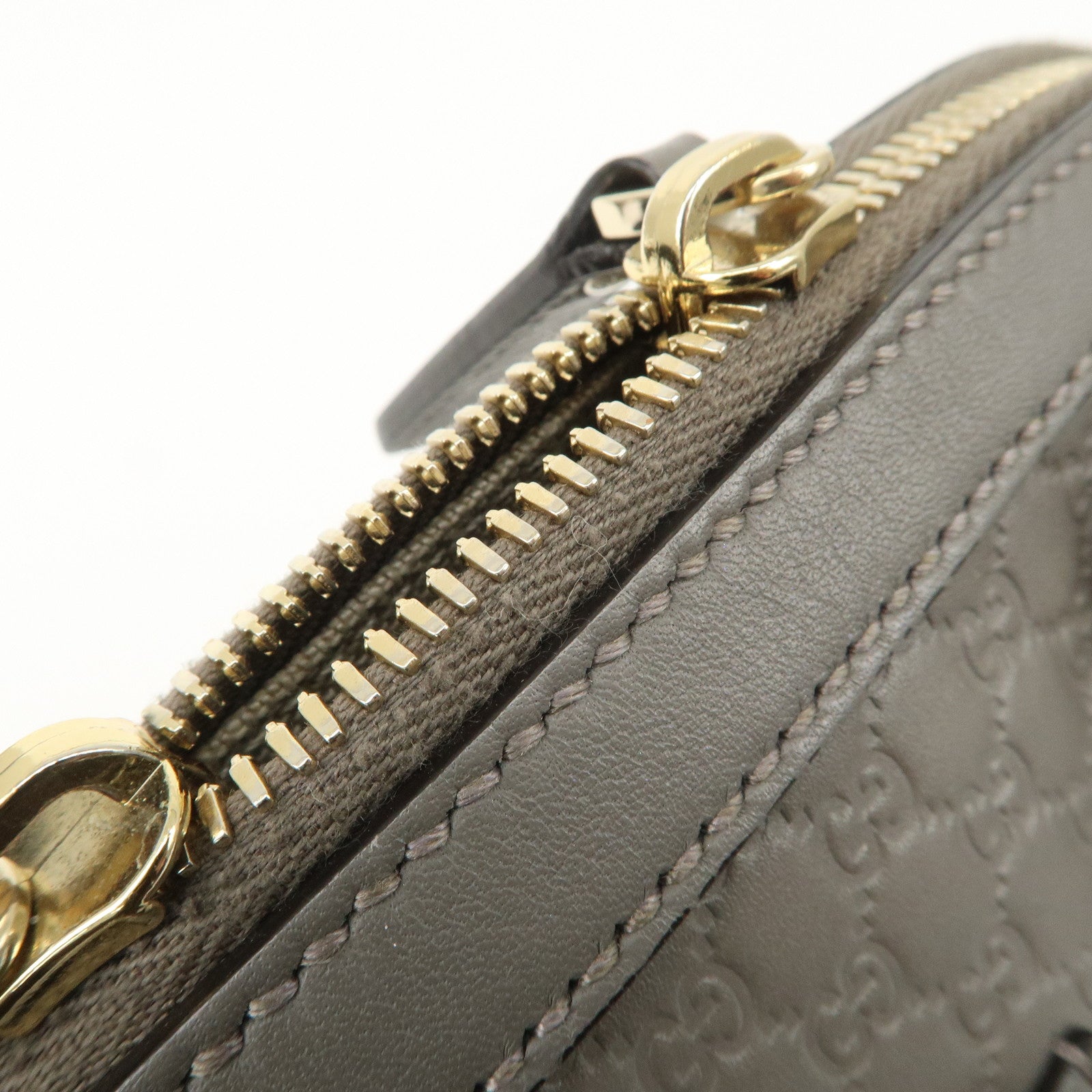 GUCCI Micro Guccissima Leather 2WAY Bag Hand Bag Gray 449654 Used