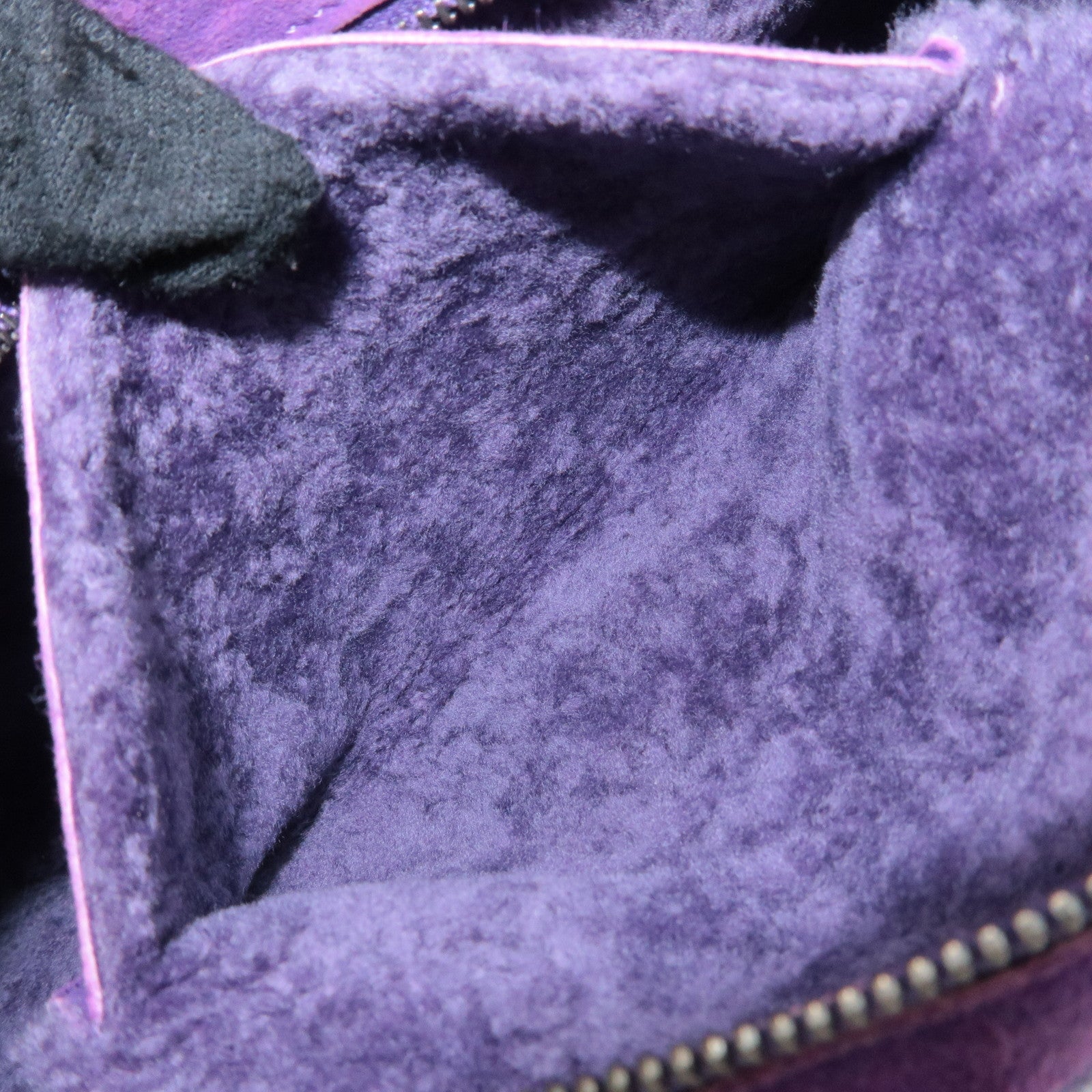 CHANEL COCO Mark Chocolate Bar Suede Mouton Shoulder Bag Purple Used