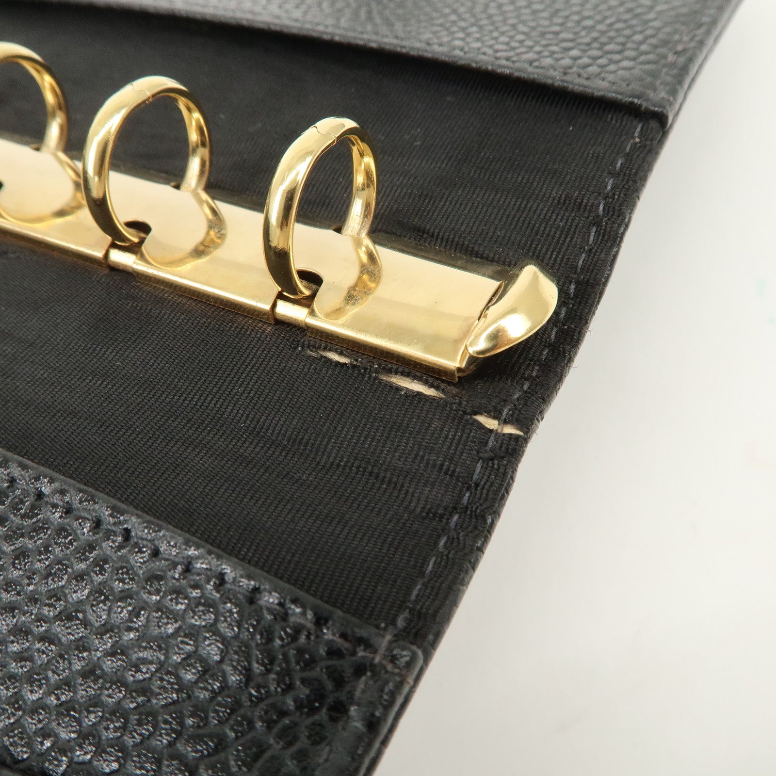CHANEL Caviar Skin COCO Mark Planner Cover Black Used