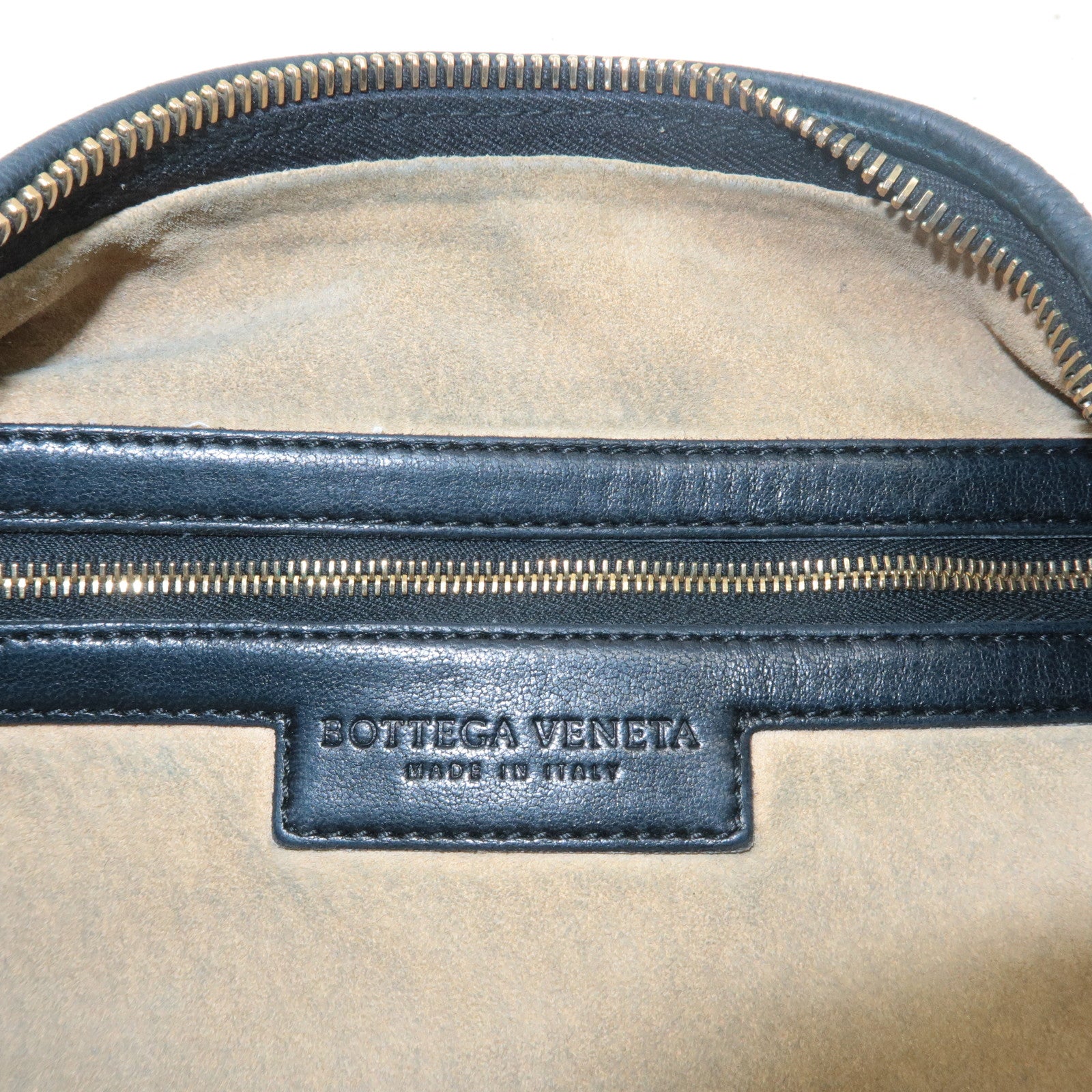 BOTTEGA VENETA Intrecciato Hobo Leather Shoulder Bag Black 115653