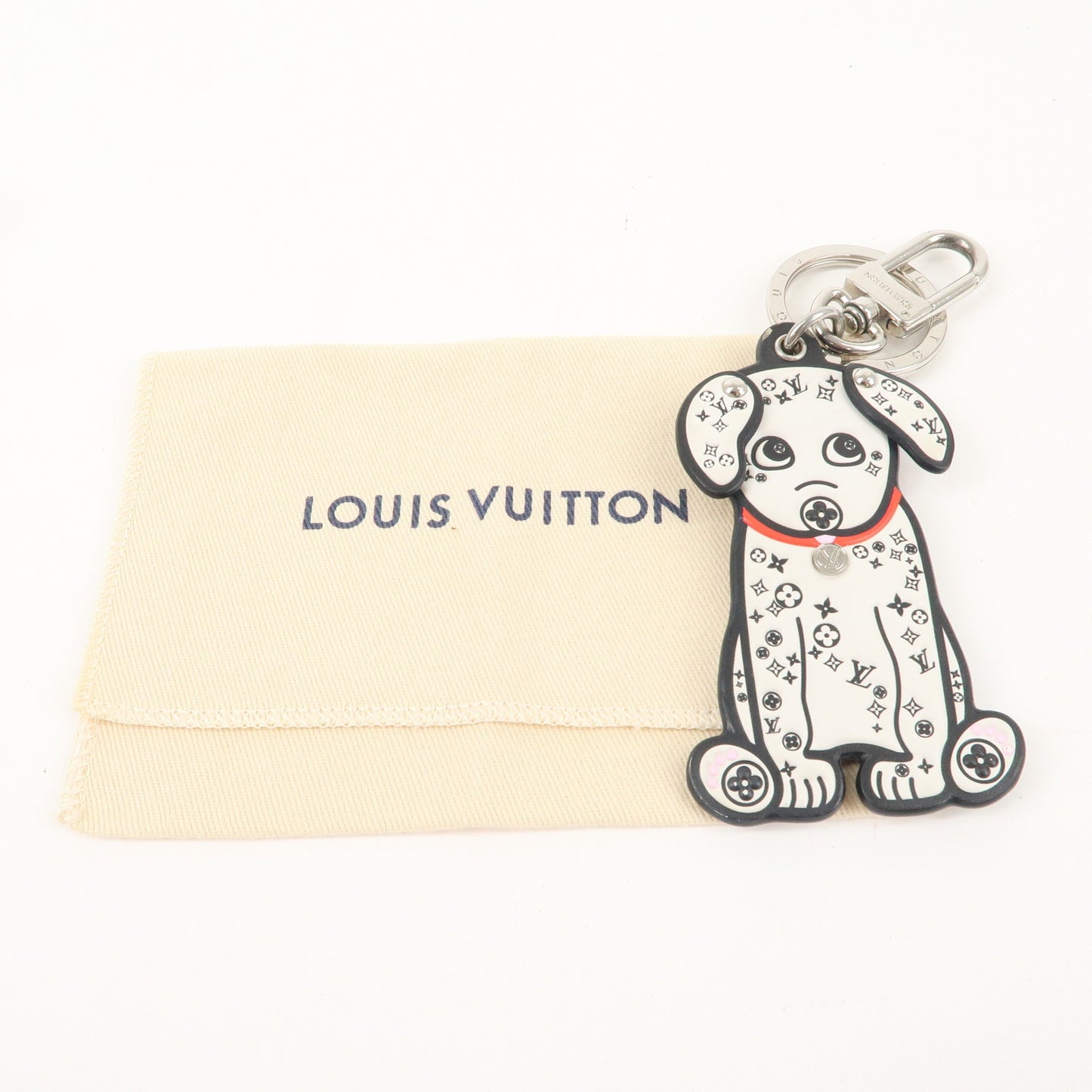 Louis Vuitton Porte Cles LV Darmata Bag Charm White Black M00748