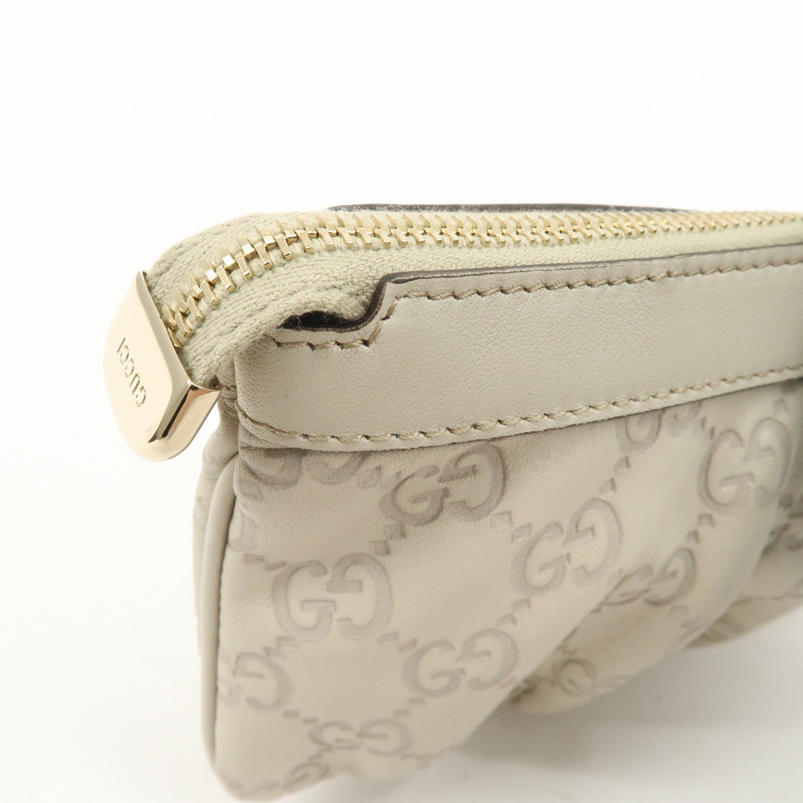 GUCCI Guccissima Guccissima Leather Pouch Ivory 212203