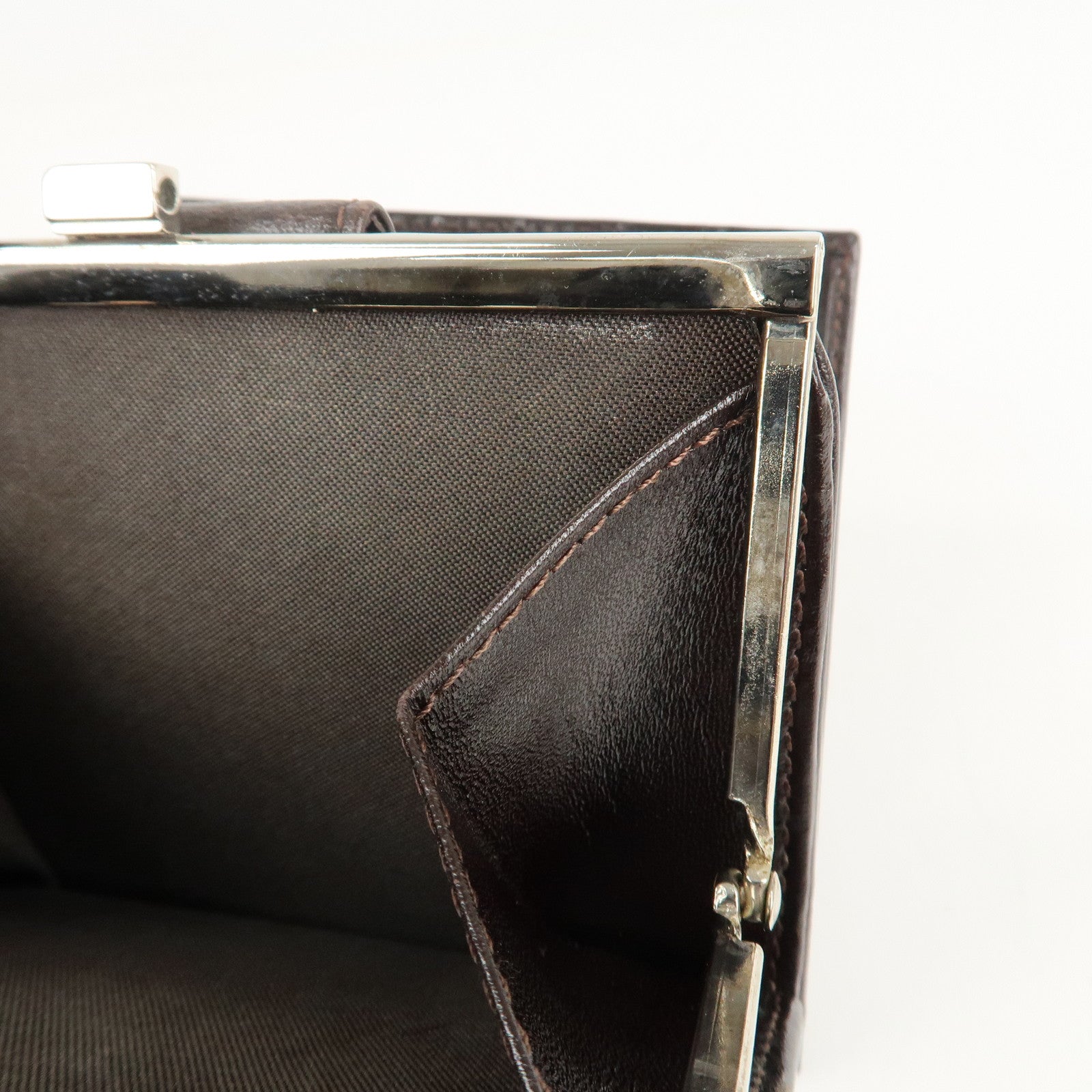 FENDI Zucca Set of 2 Canvas Leather Bi-fold Wallet Brown Black Used