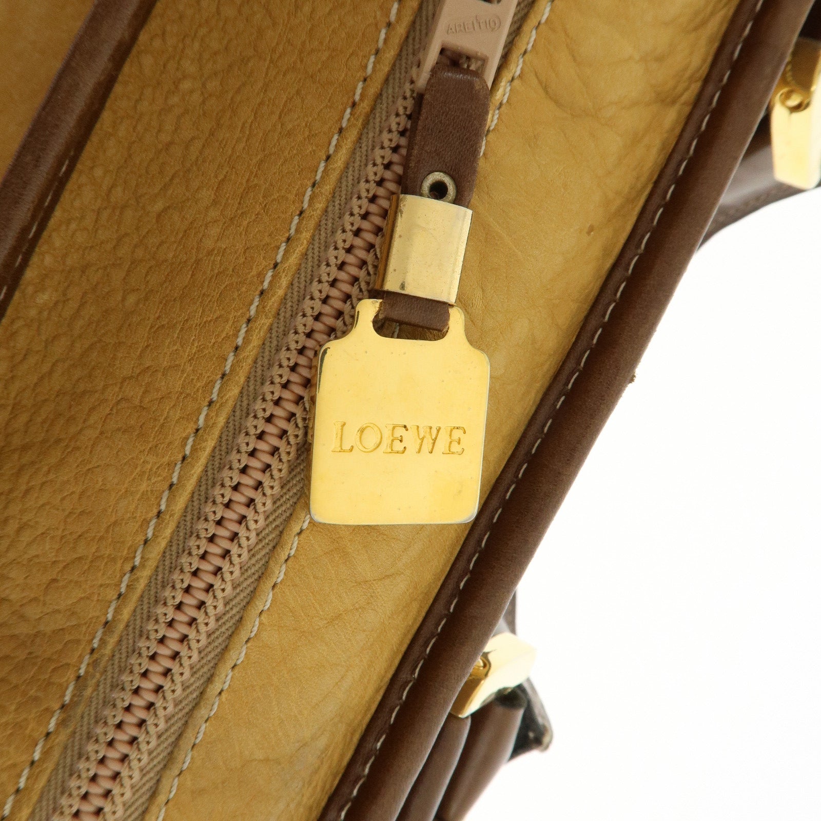 LOEWE Anagram Suede Leather Amazona 32 Hand Bag Brown