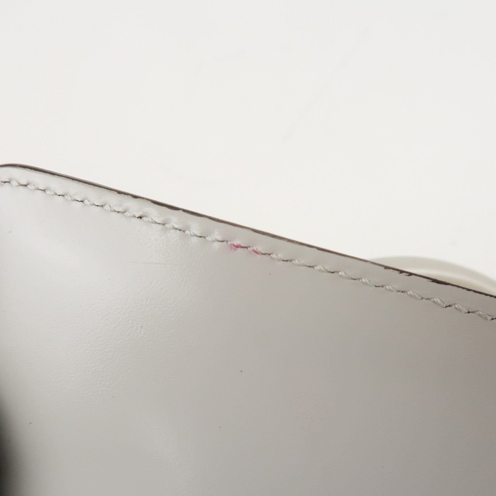 Ferragamo Gancini Pattern Leather Hand Bag Ivory Used