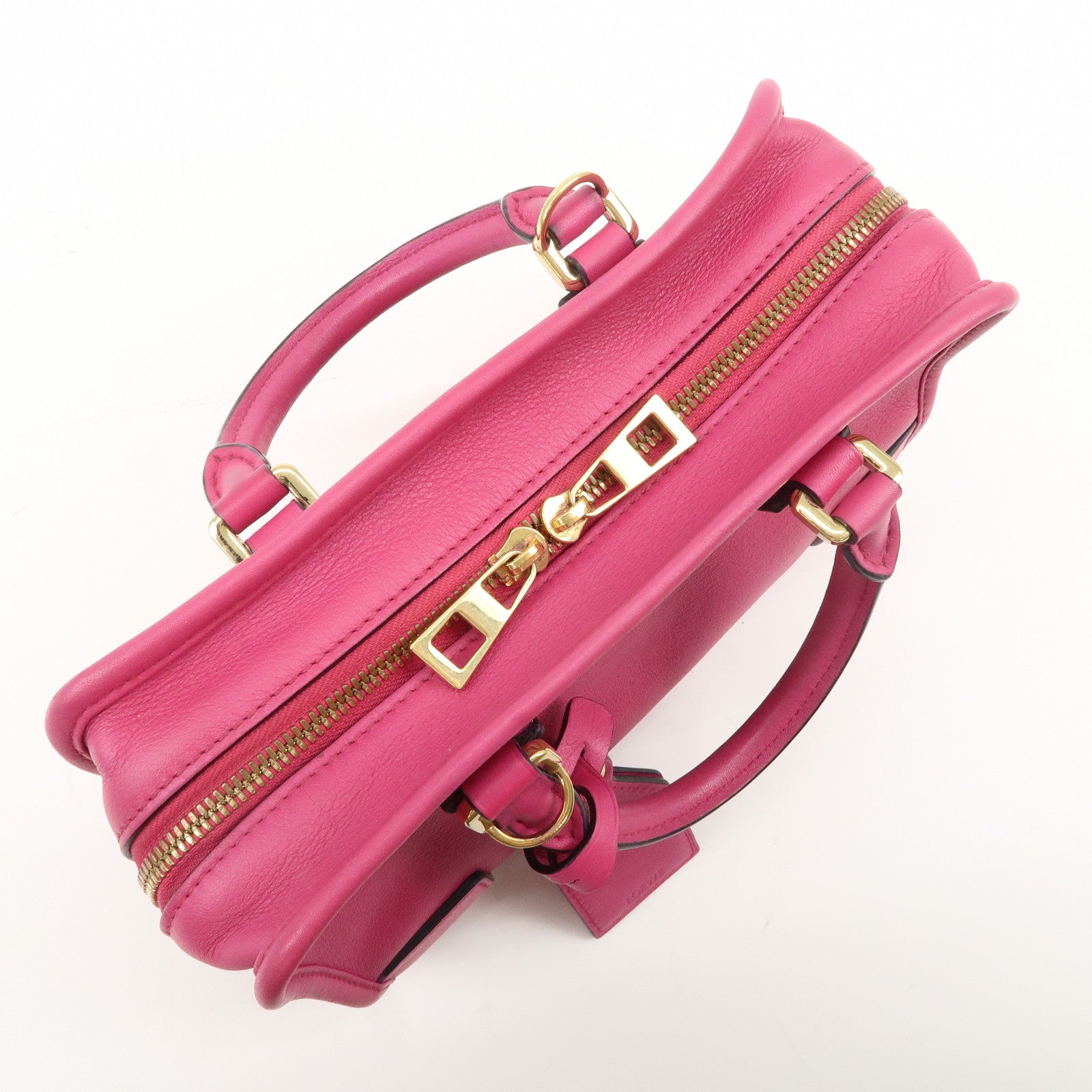 LOEWE Anagram Leather Amazona 23 2Way Shoulder Hand Bag Pink