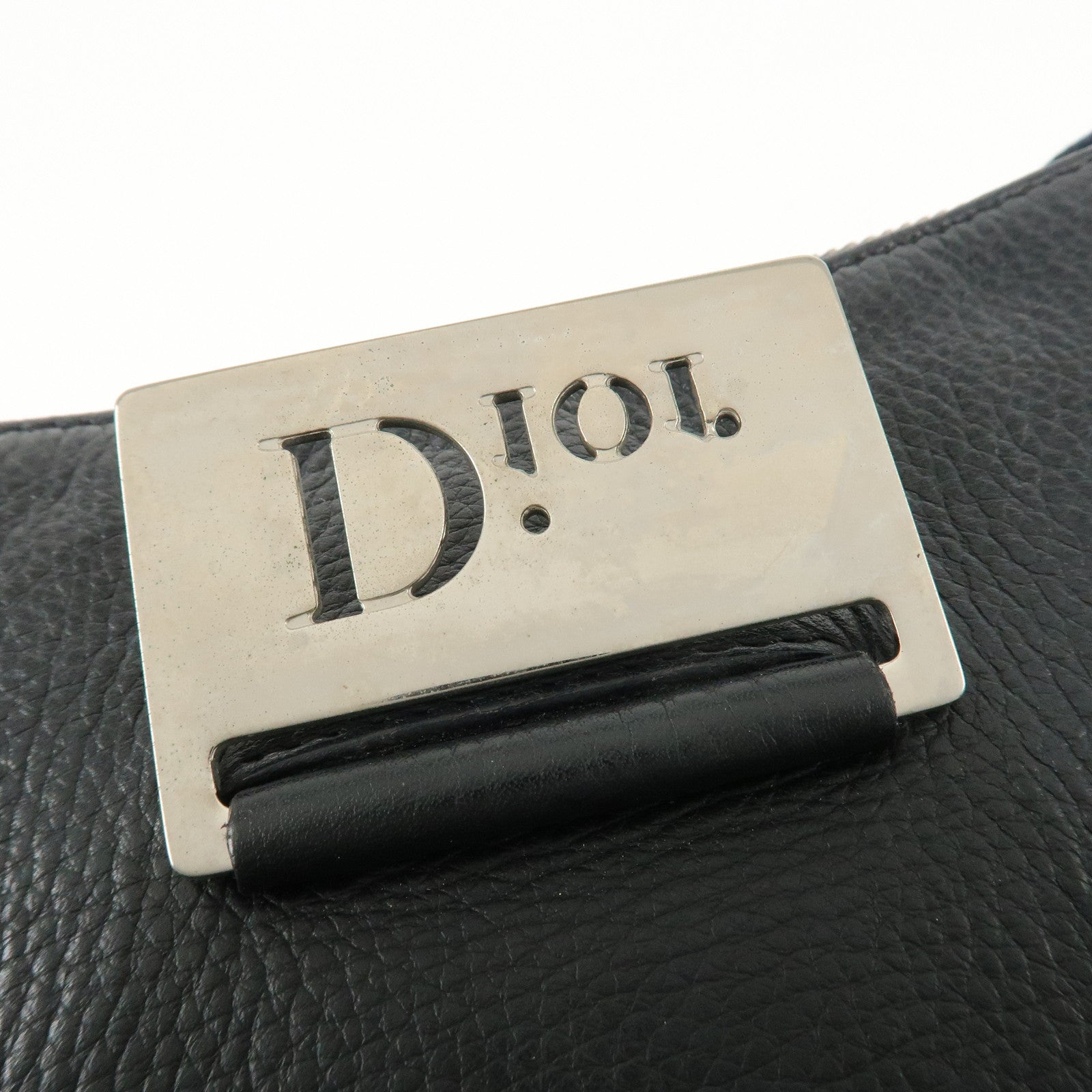 Chiristian Dior Trotter Canvas Leather Shoulder Bag Black