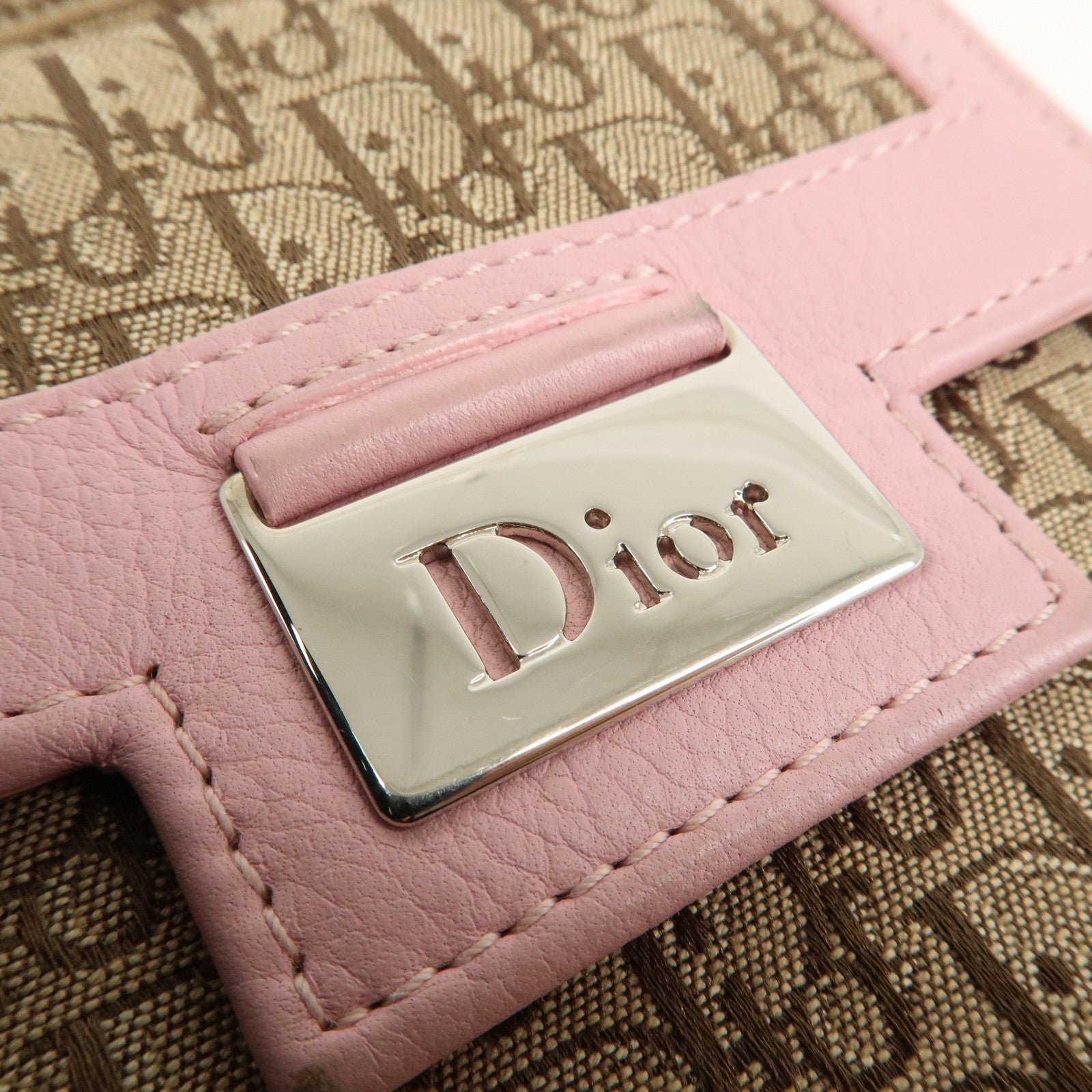 Christian Dior Trotter Canvas Leather Waist Bag Beige Pink