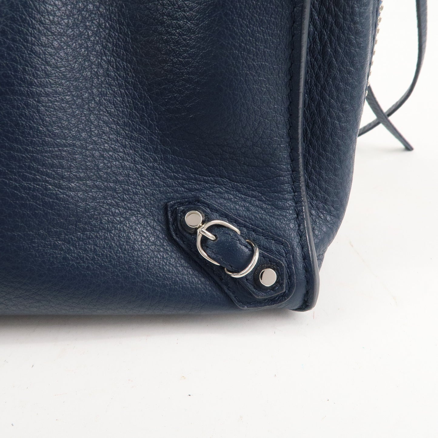 BALENCIAGA Paper Mini Leather 2Way Bag Navy 370926