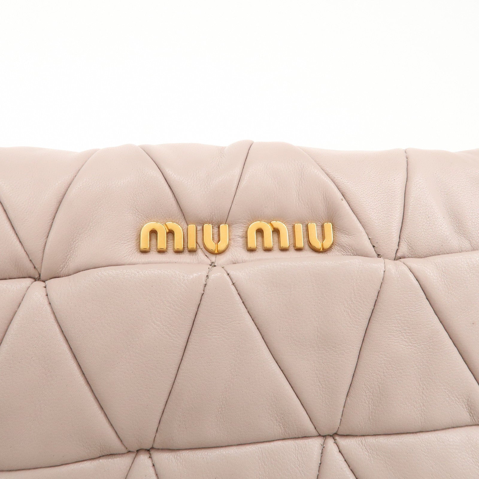 MIU MIU Leather 2Way Bag Shoulder Bag Clutch Bag Pink