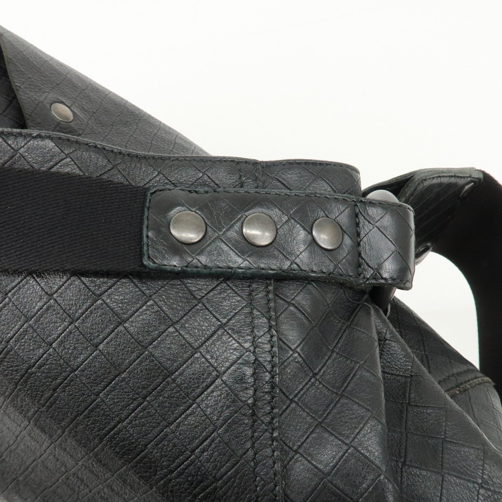 BOTTEGA VENETA Intrecciato Mirage Leather Shoulder Bag Black