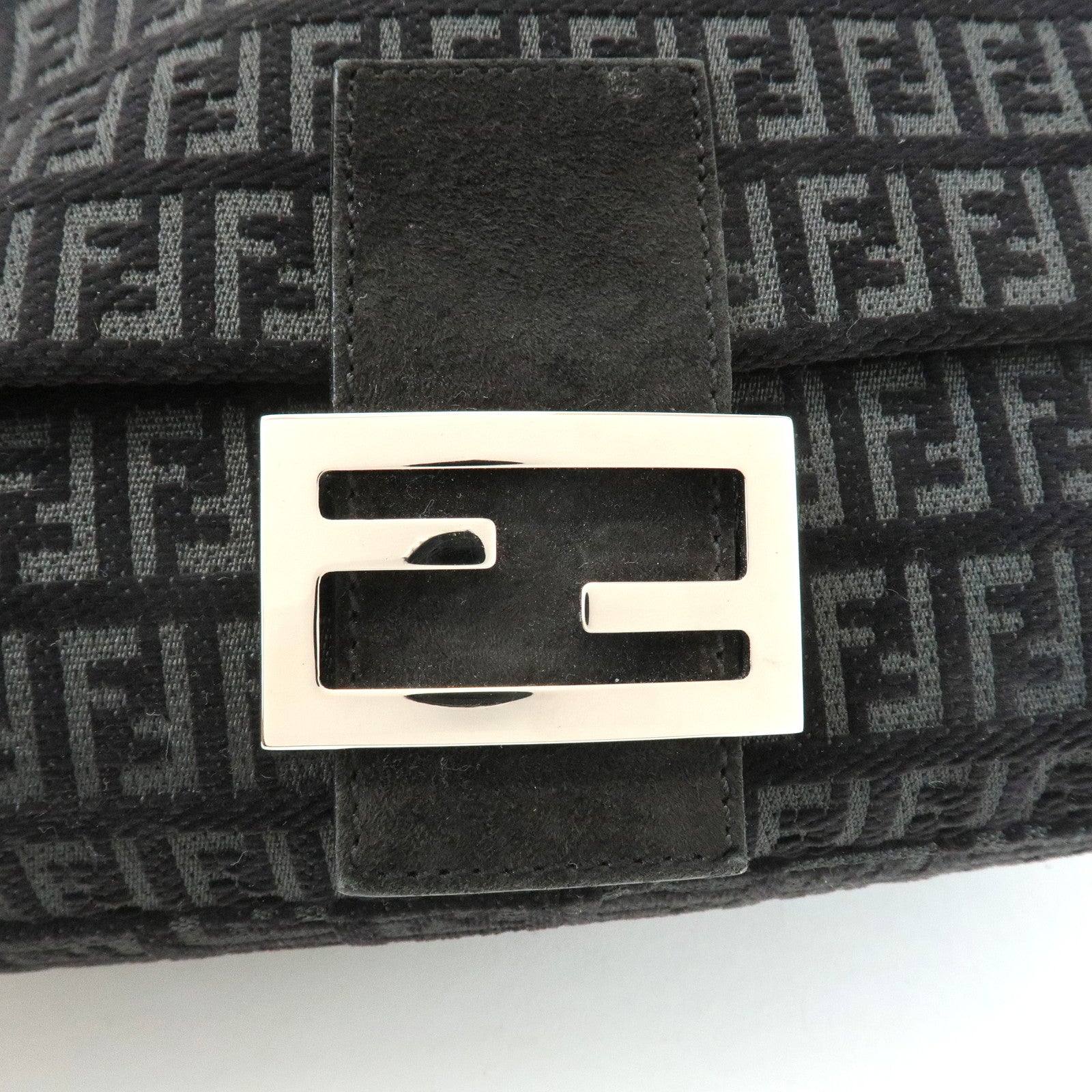 FENDI Zucchino Corduroy Suede Mamma Baguette Shoulder Bag 8BR001