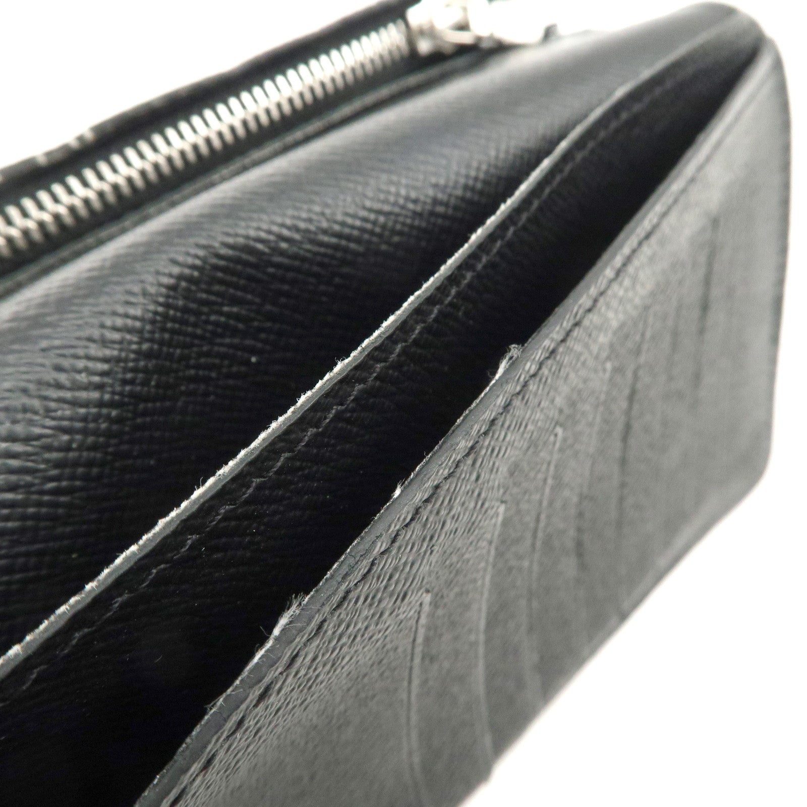 Louis Vuitton Epi Portefeuille Brazza Wallet Noir *T.S engraved