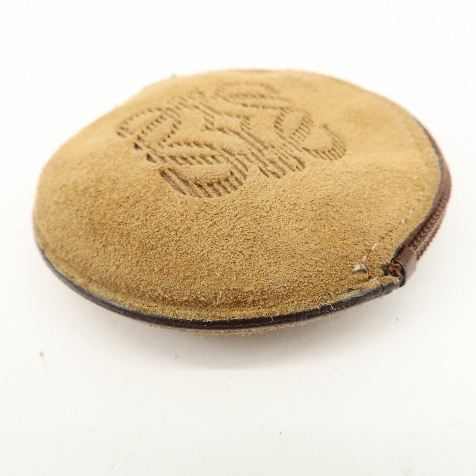 LOEWE Anagram Set of 2 Suede Leather Pouch Coin Case Brown