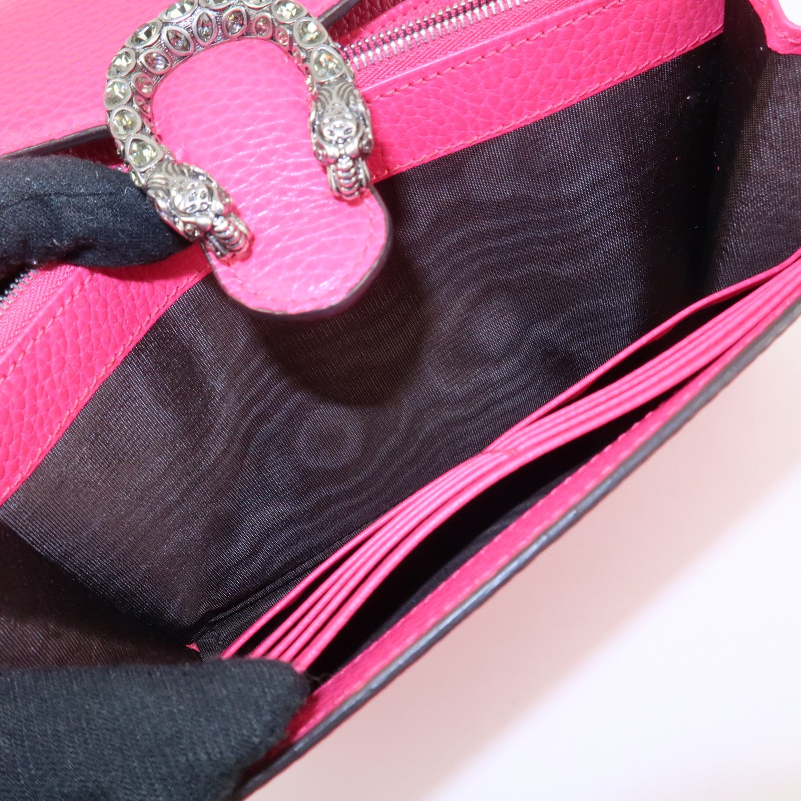 GUCCI Dionysus Leather Chain Shoulder Bag Pink 401231 Used