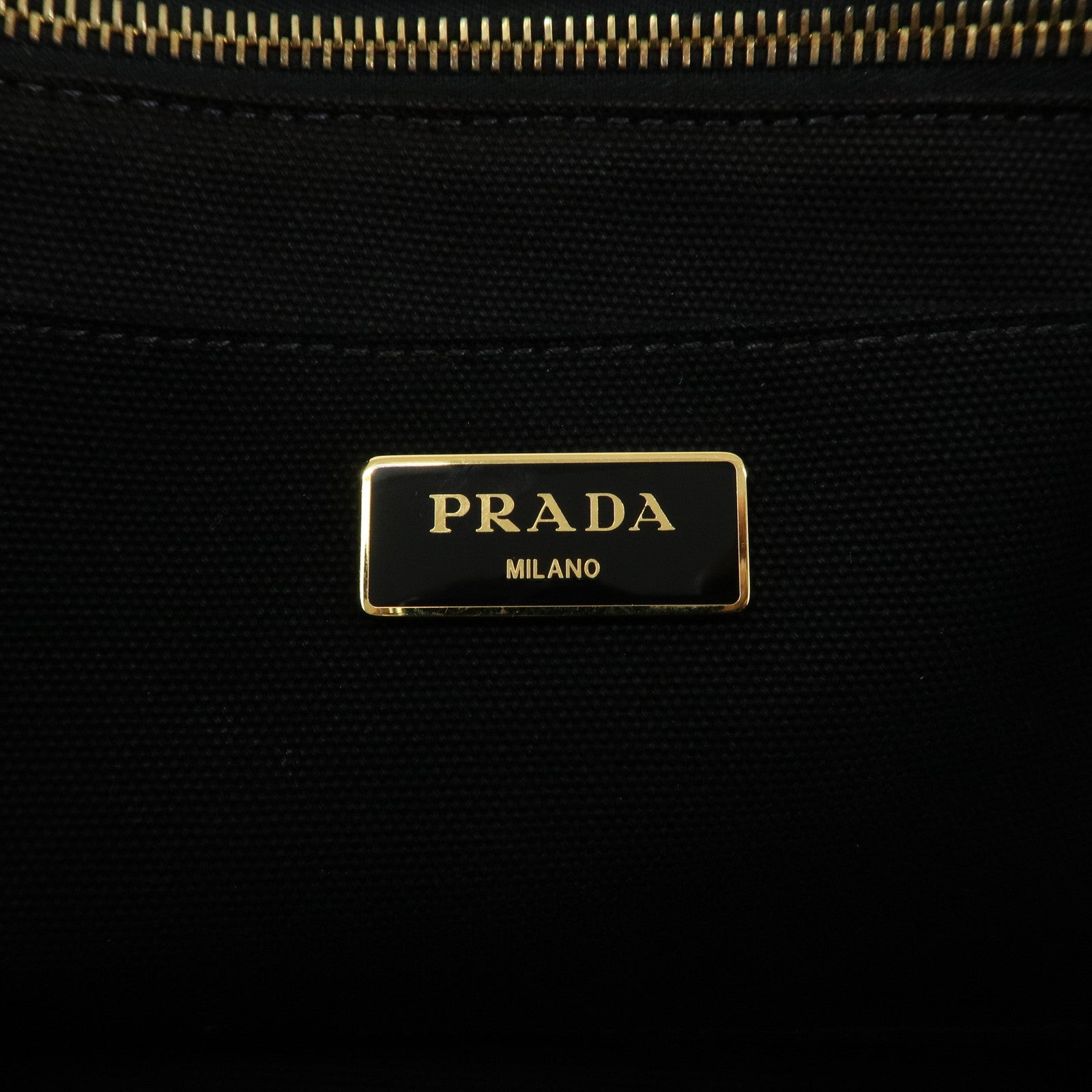 PRADA Logo Canapa Large Canvas Tote Hand Bag Black BN1872