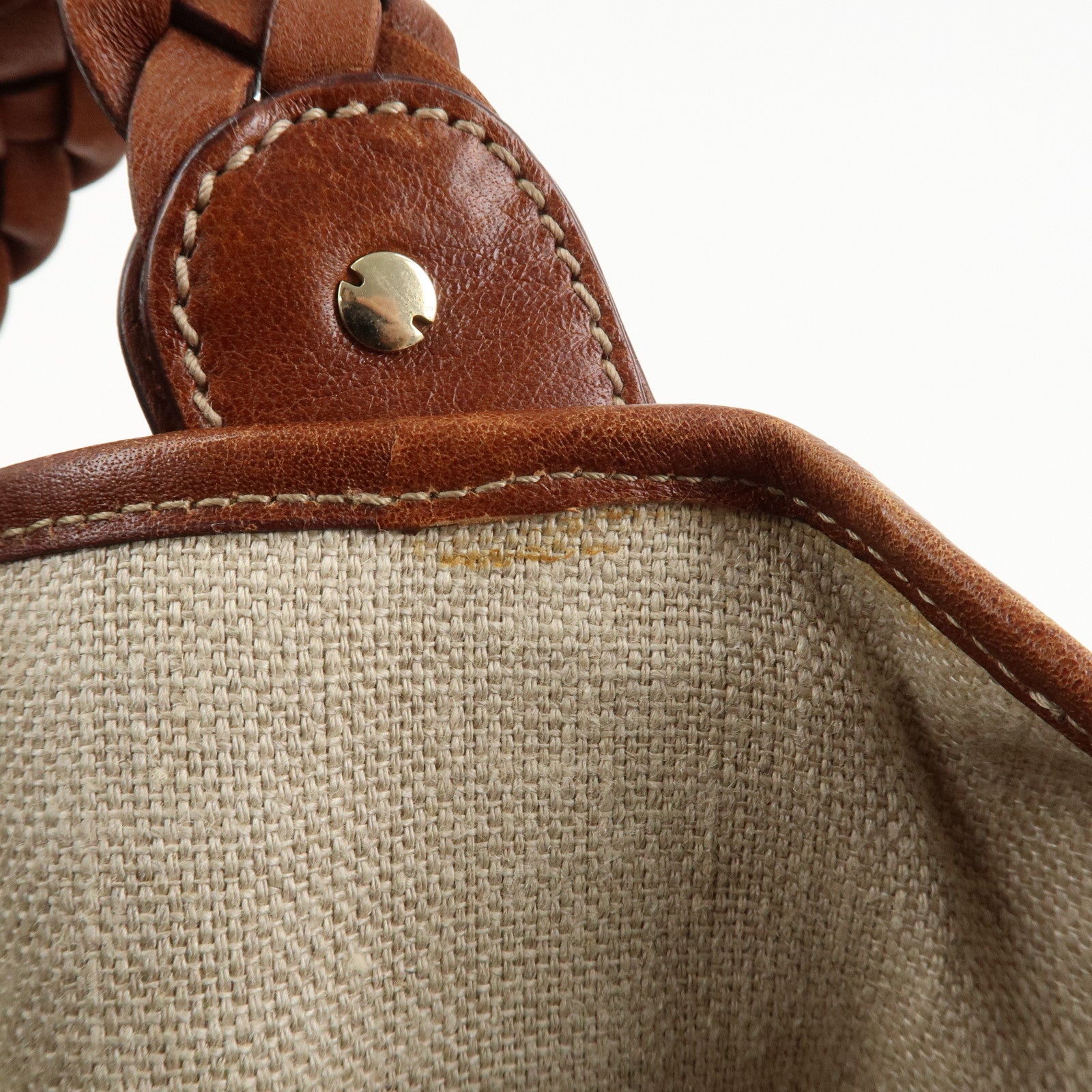 GUCCI Horsebit Canvas Leather Hand Bag Tote Bag 137621 Used
