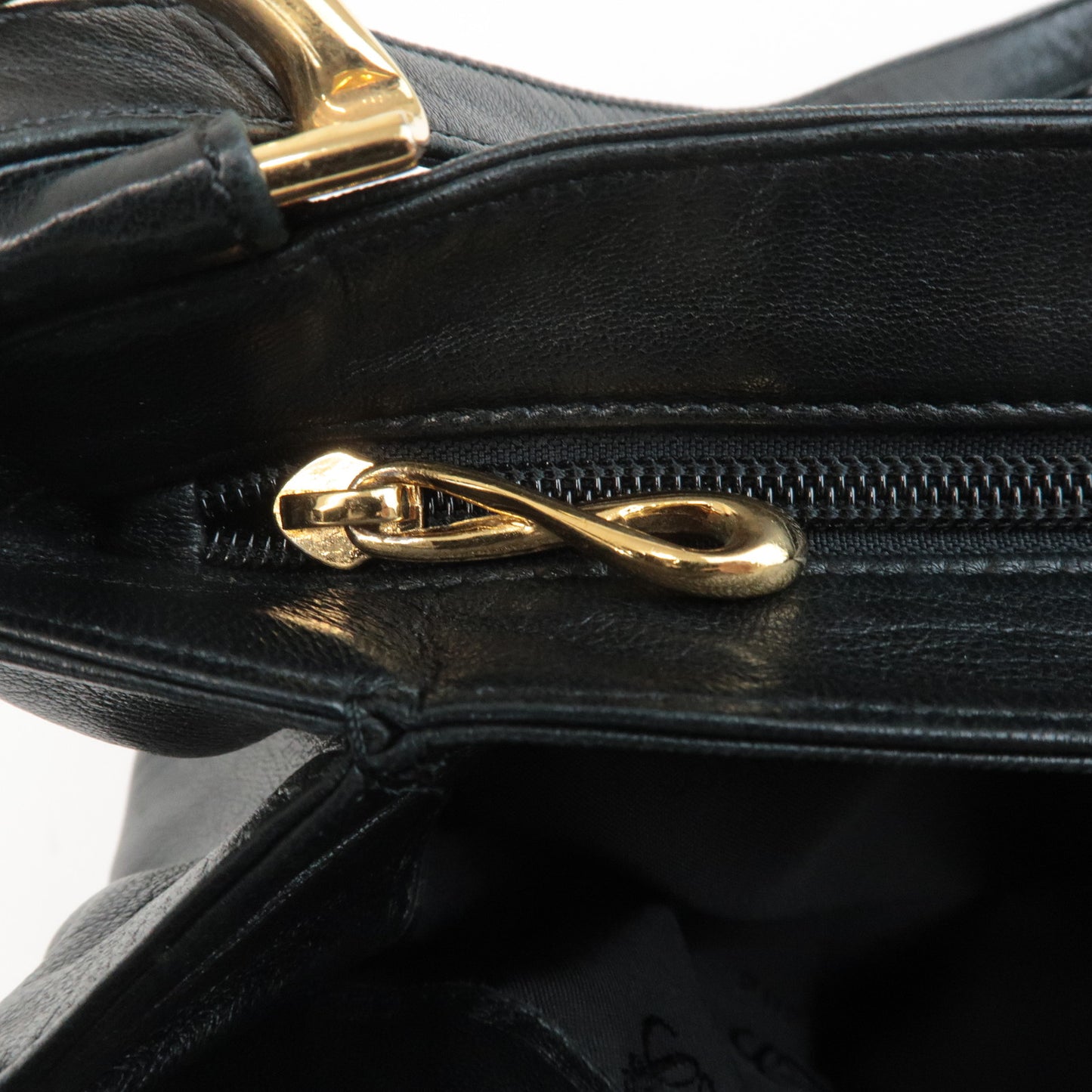 LOEWE Anagram Leather Shoulder Bag Black Gold Hardware