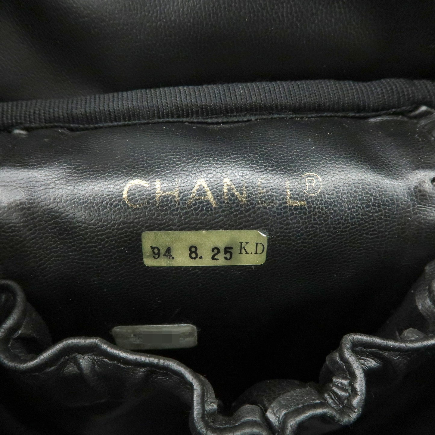 CHANEL Bicolore Lamb Skin Vanity Bag Hand Bag Black A01619