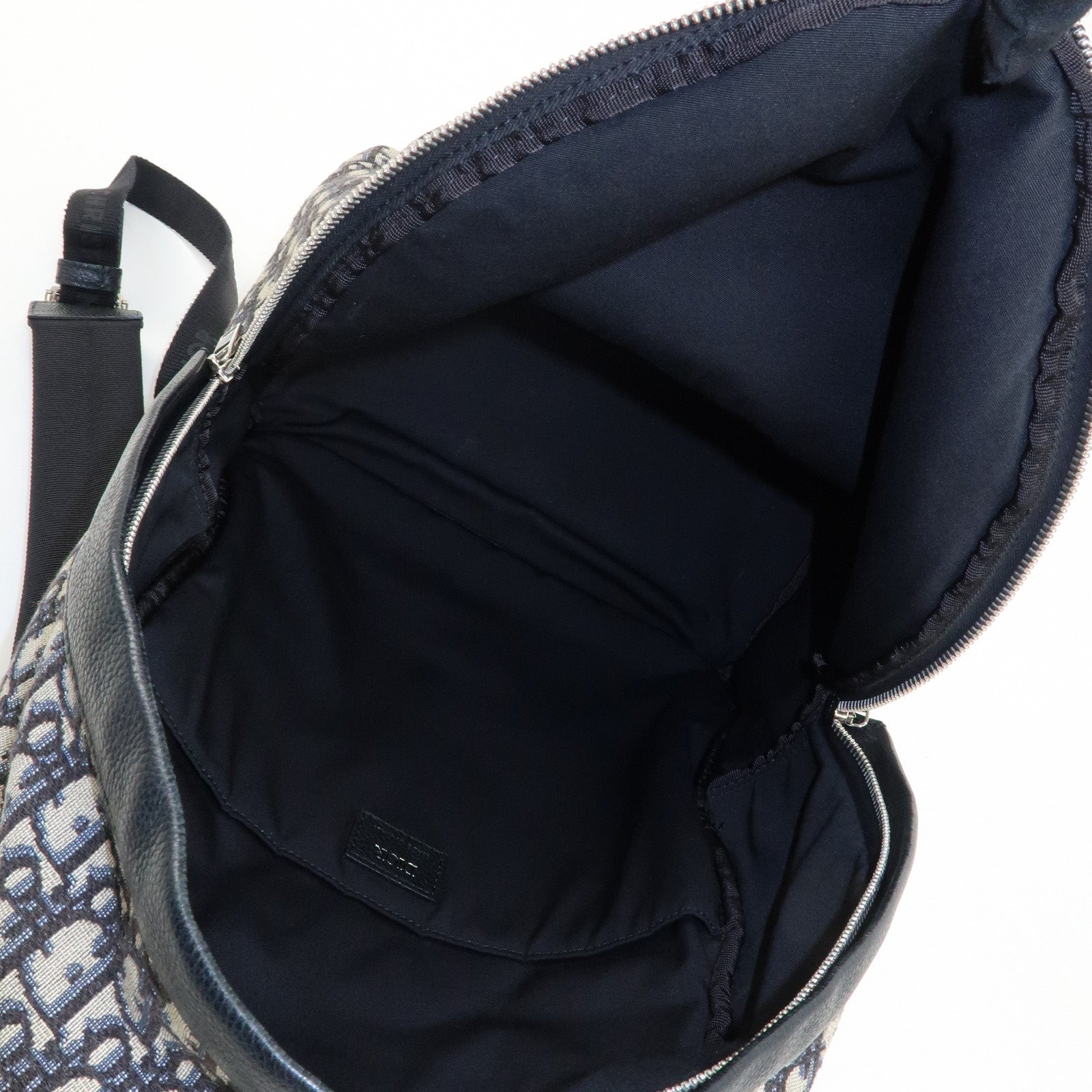 Christian Dior Trotter Oblique Jacquard Backpack Rucksack Navy