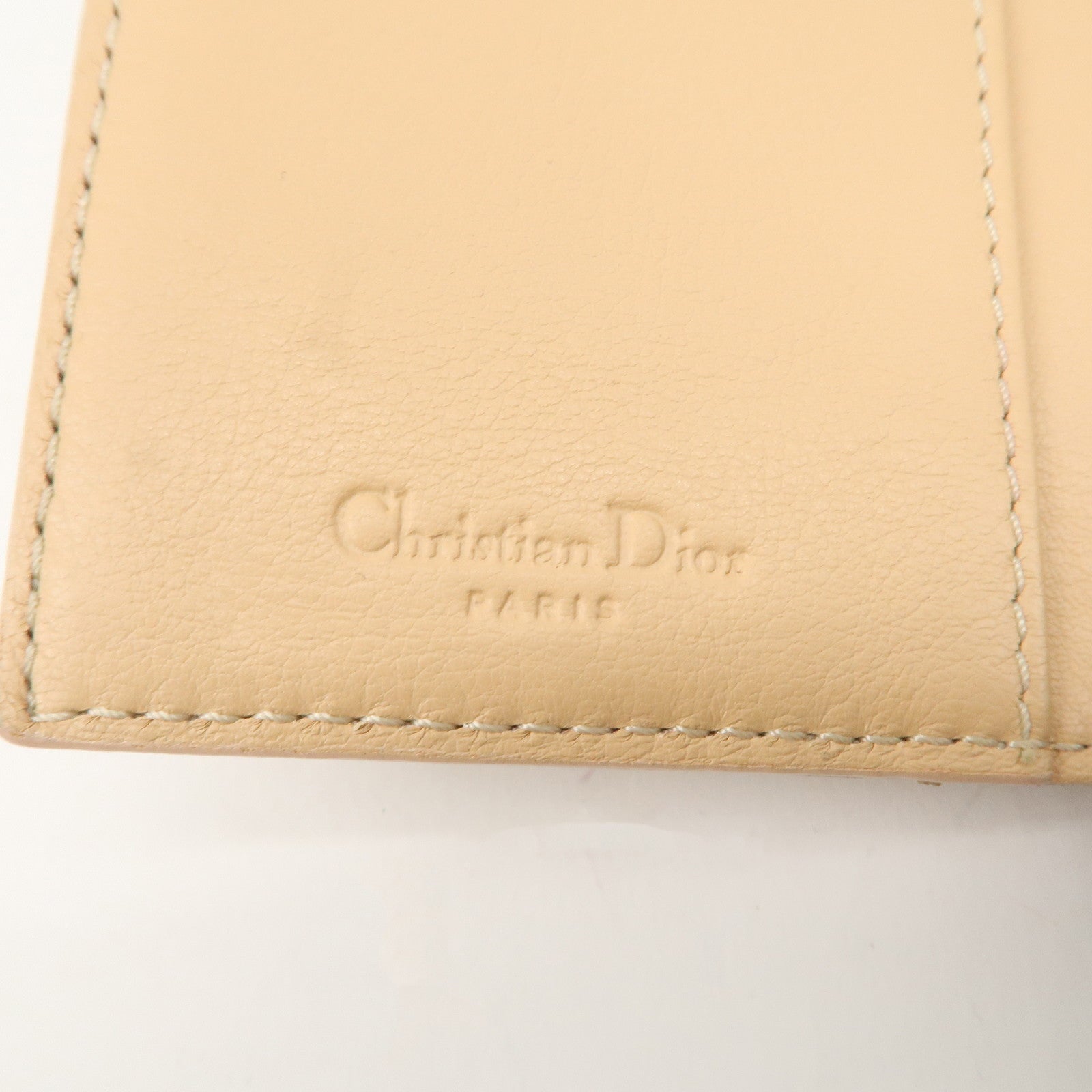 Christian Dior Trotter PVC Leather Agenda Cover Heart Charm Beige