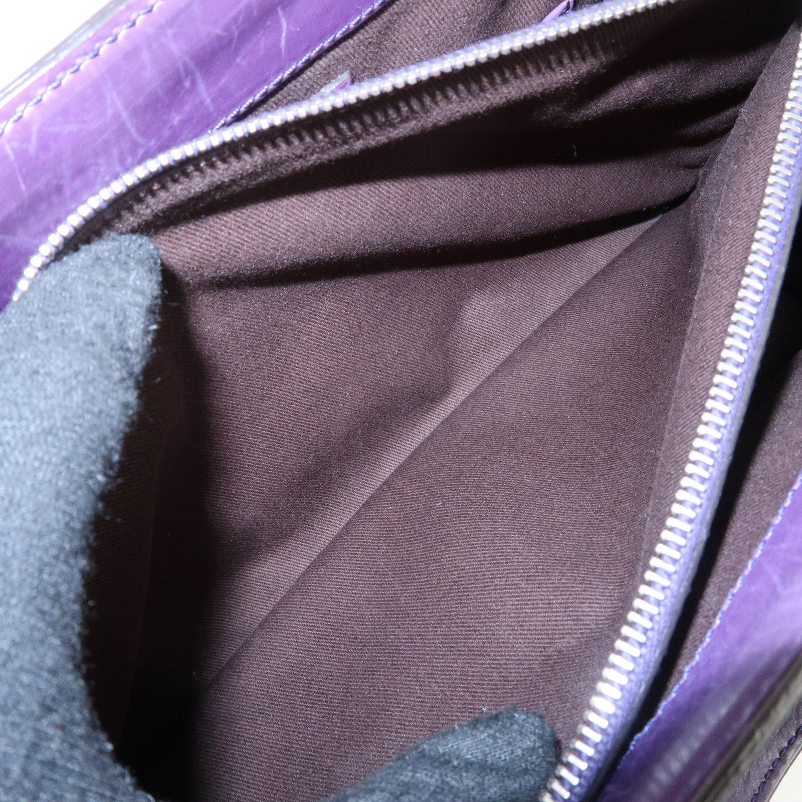 CELINE Leather Boogie Bag Hand Bag Purple Used