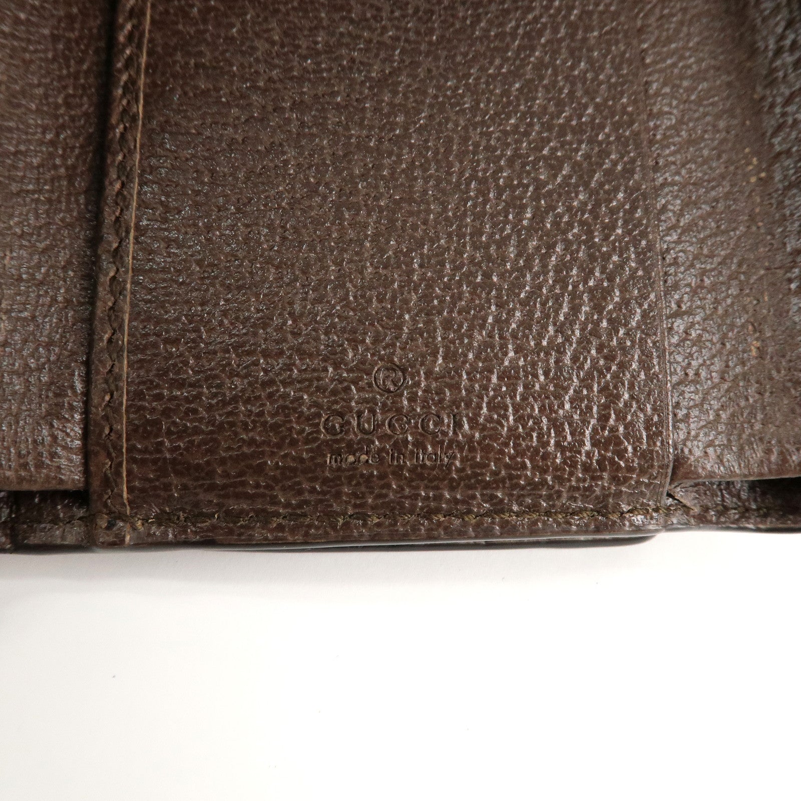 GUCCI Ophidia Sherry GG Supreme Leather Compact Wallet 644334 Used