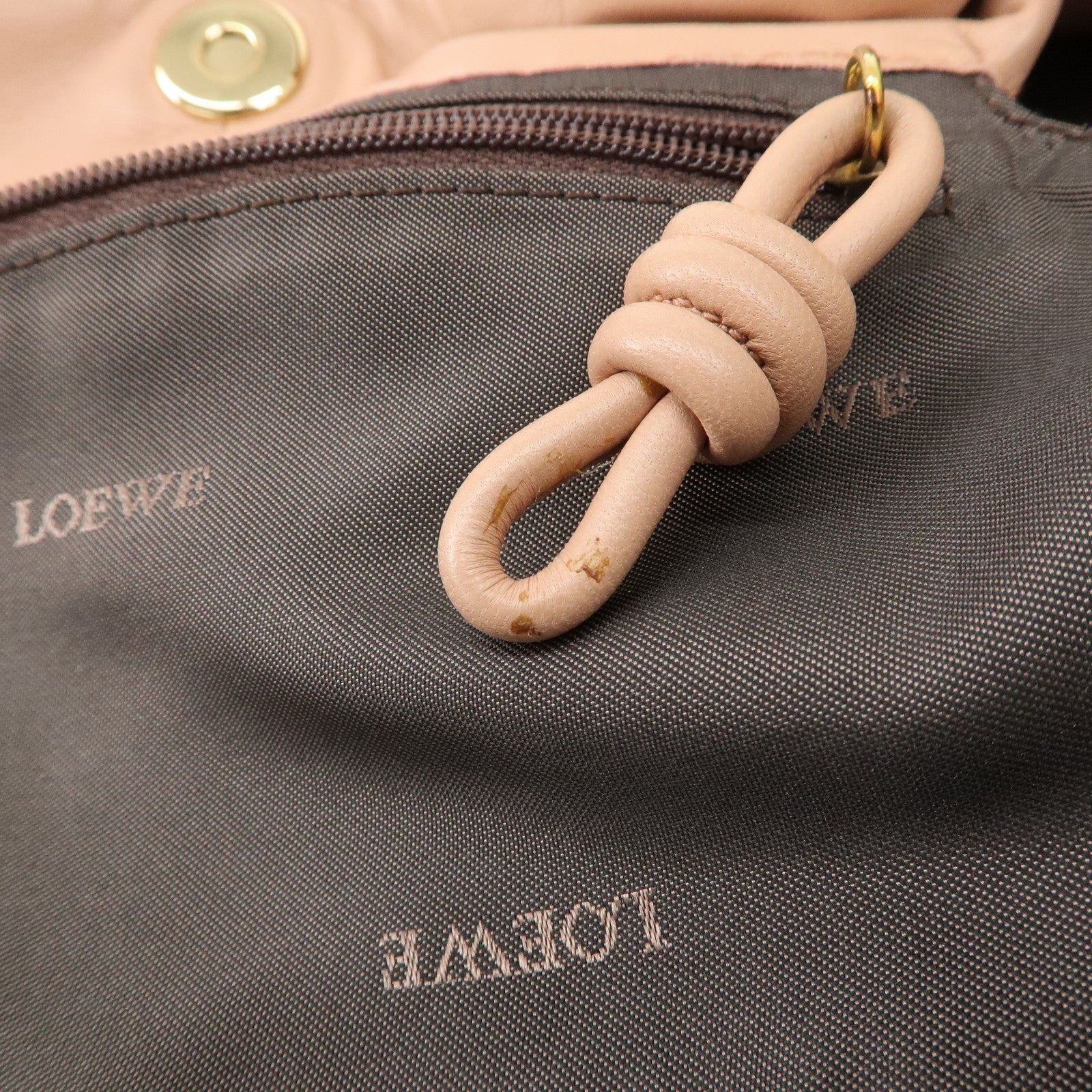 LOEWE Anagram Leather Nappa Aire Hand Bag Pink Used
