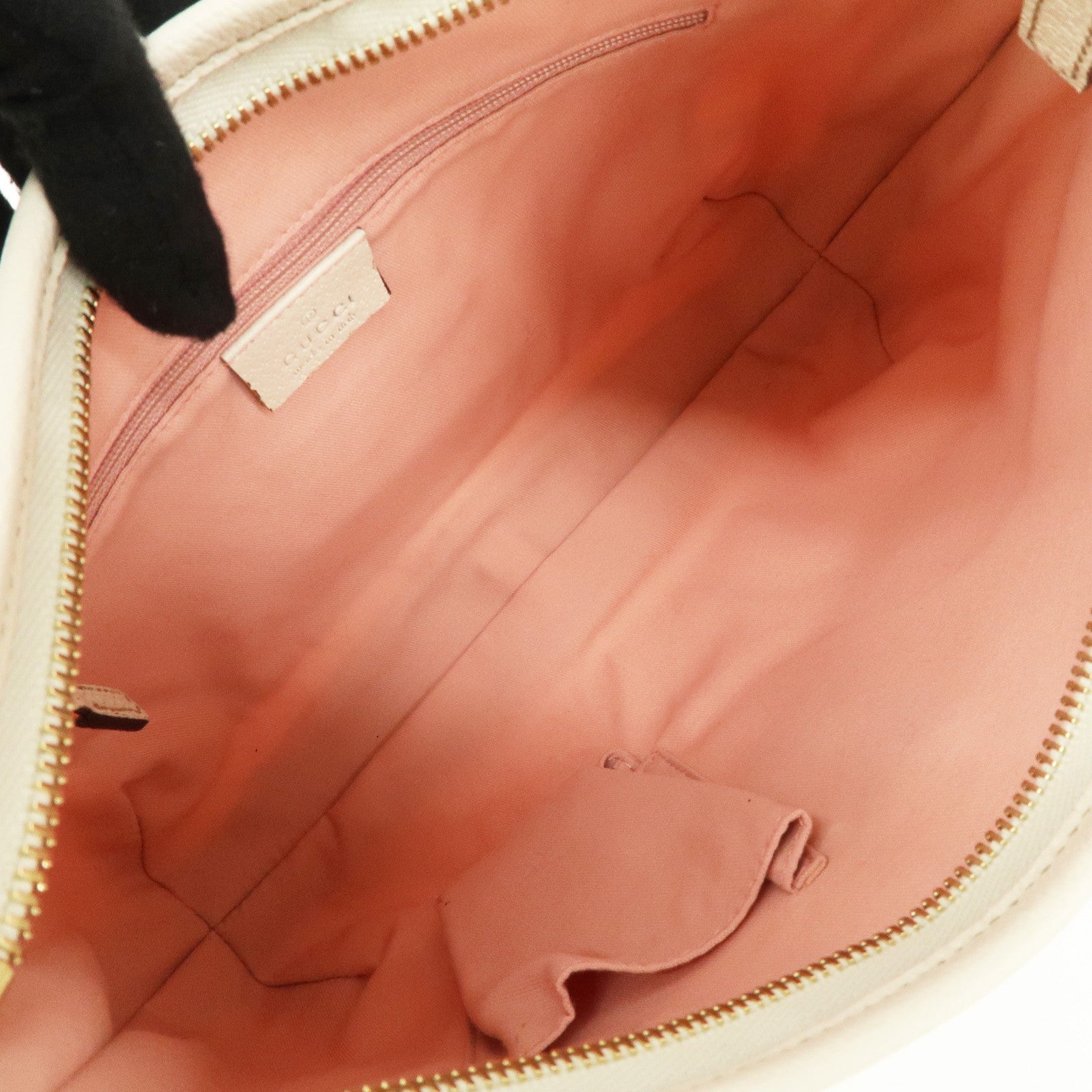 GUCCI Abbey GG Canvas Leather Shoulder Bag Ivory Pink 130738 Used