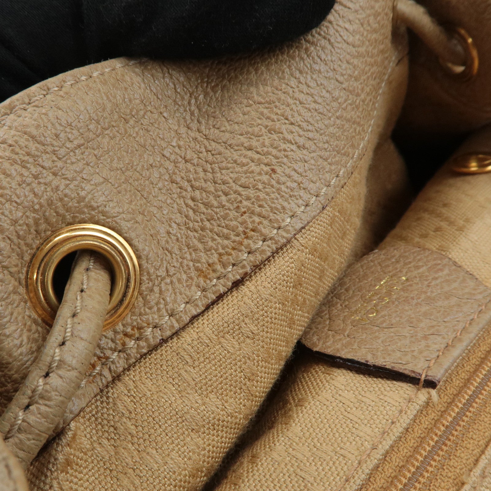 GUCCI Bamboo Suede Leather Back Pack Beige 003.1998.0016