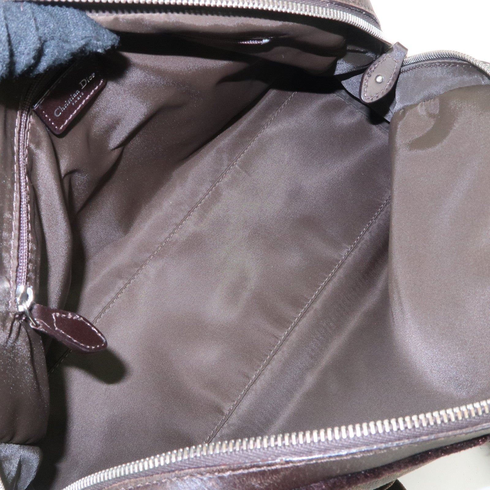 Christian Dior Romantic Trotter PVC Velor Chain Shoulder Bag Used