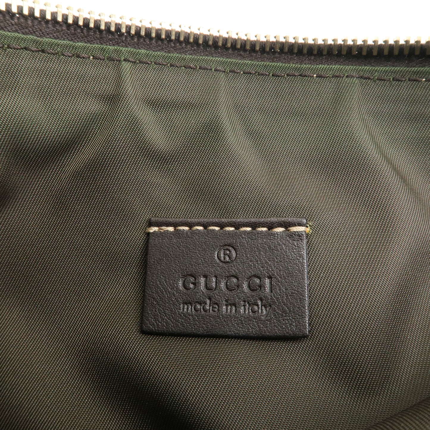 GUCCI GG Canvas Leather Shoulder Bag Hand Bag Beige Brown 212122