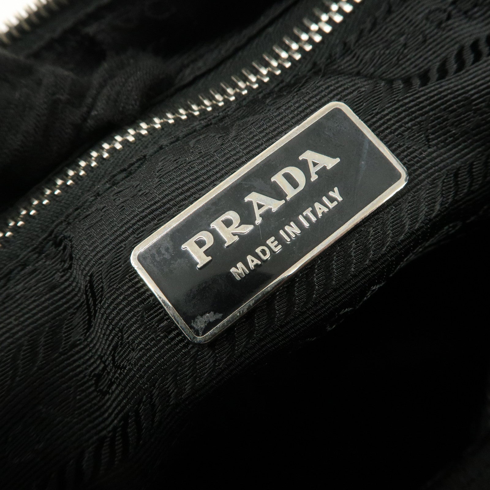 PRADA Nylon Leather Shoulder Bag Black BR2585 Used