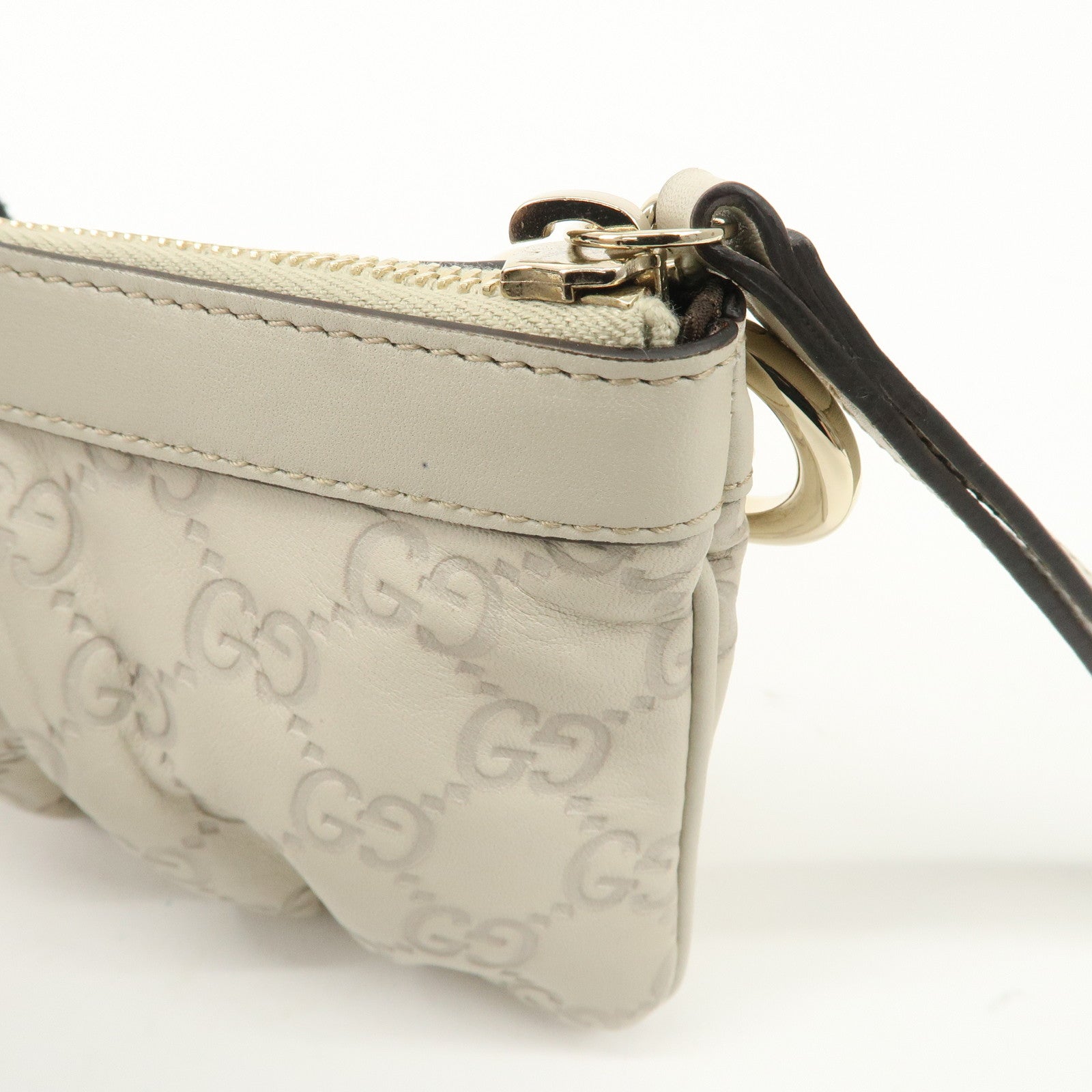 GUCCI Guccissima Guccissima Leather Pouch Ivory 212203