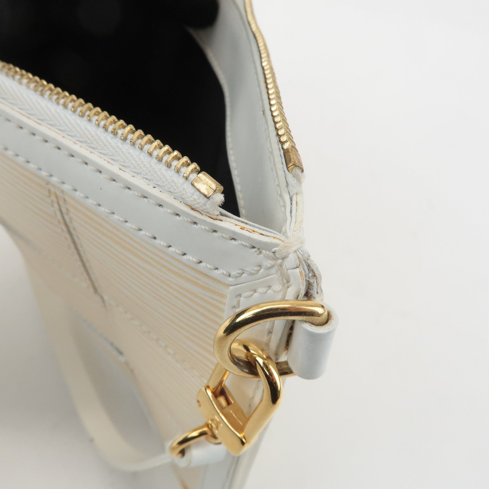Louis Vuitton Epi Stretch Delmonico Hand Bag White Gold M54603 Used