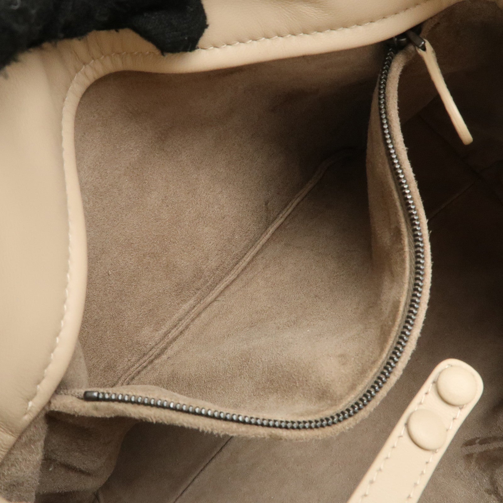 BOTTEGA VENETA Intrecciato Leather Embroidery Tote Bag Beige Used