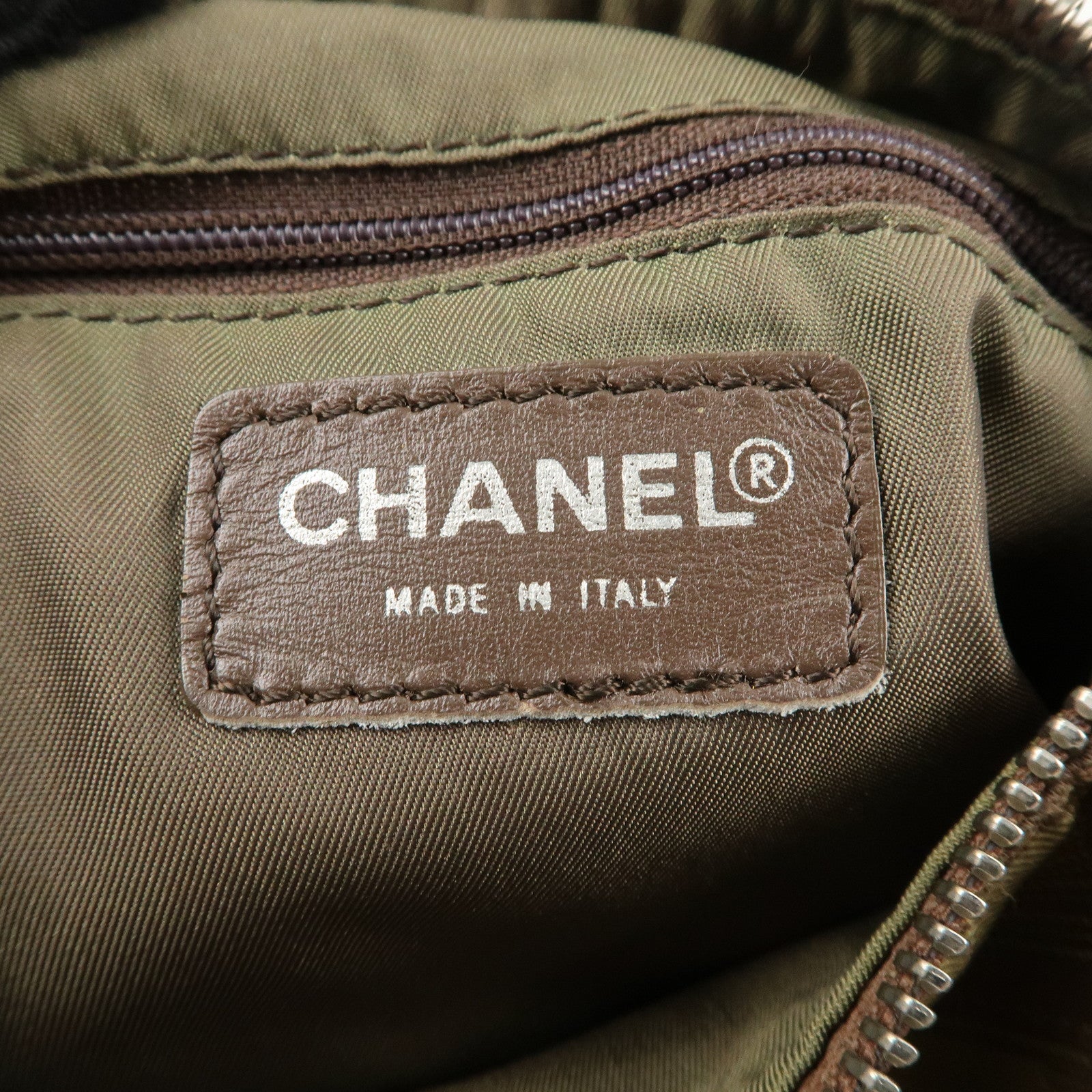 CHANEL New Travel Line Logo Jacquard Leather Shoulder Bag