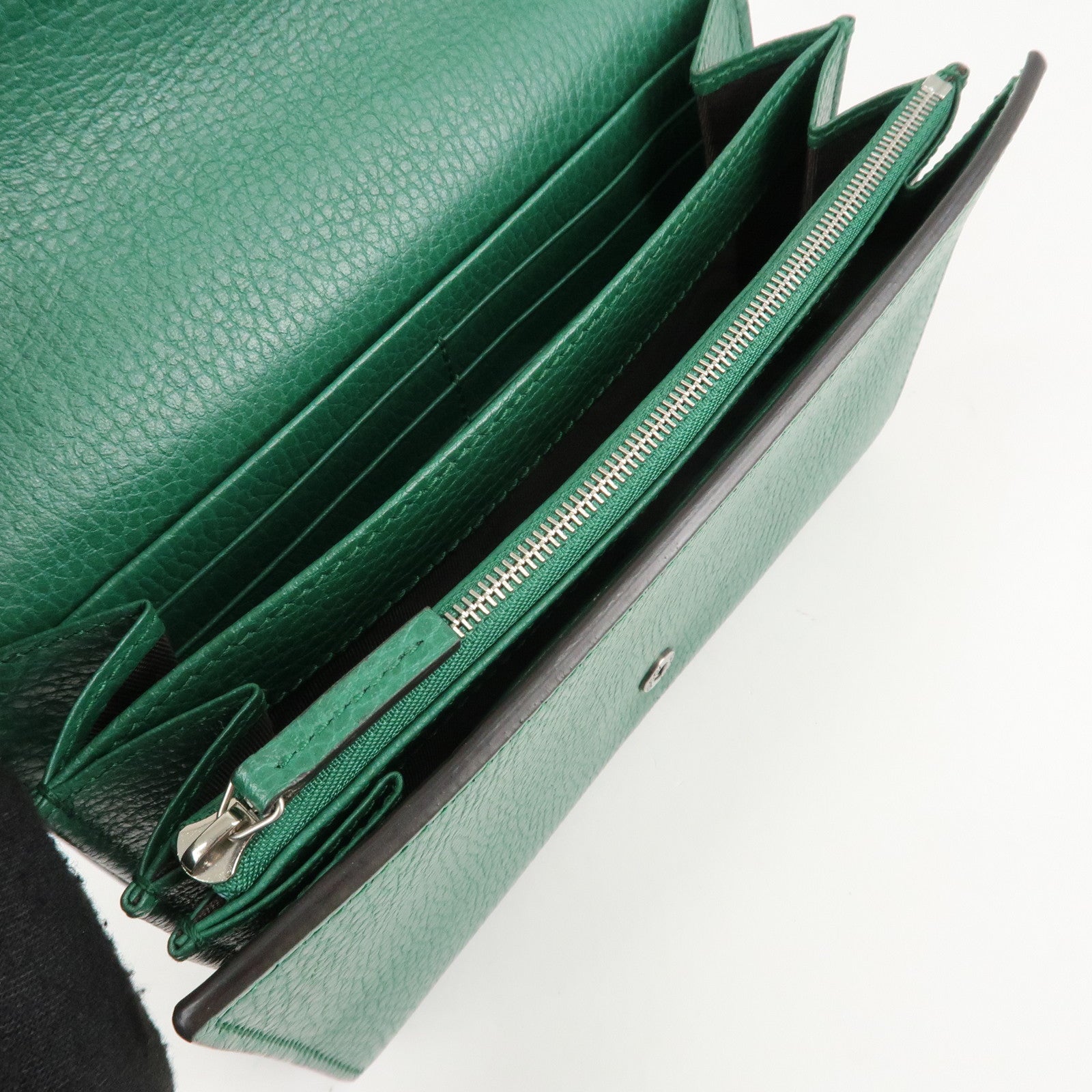 GUCCI Dionysus Leather Chain Shoulder Bag Green 401231 Used