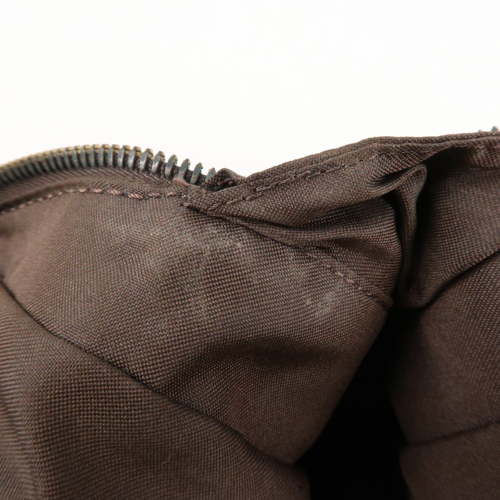 FENDI Fur Leather Tote Bag Hand Bag Shoulder Bag Brown 8BR286 Used