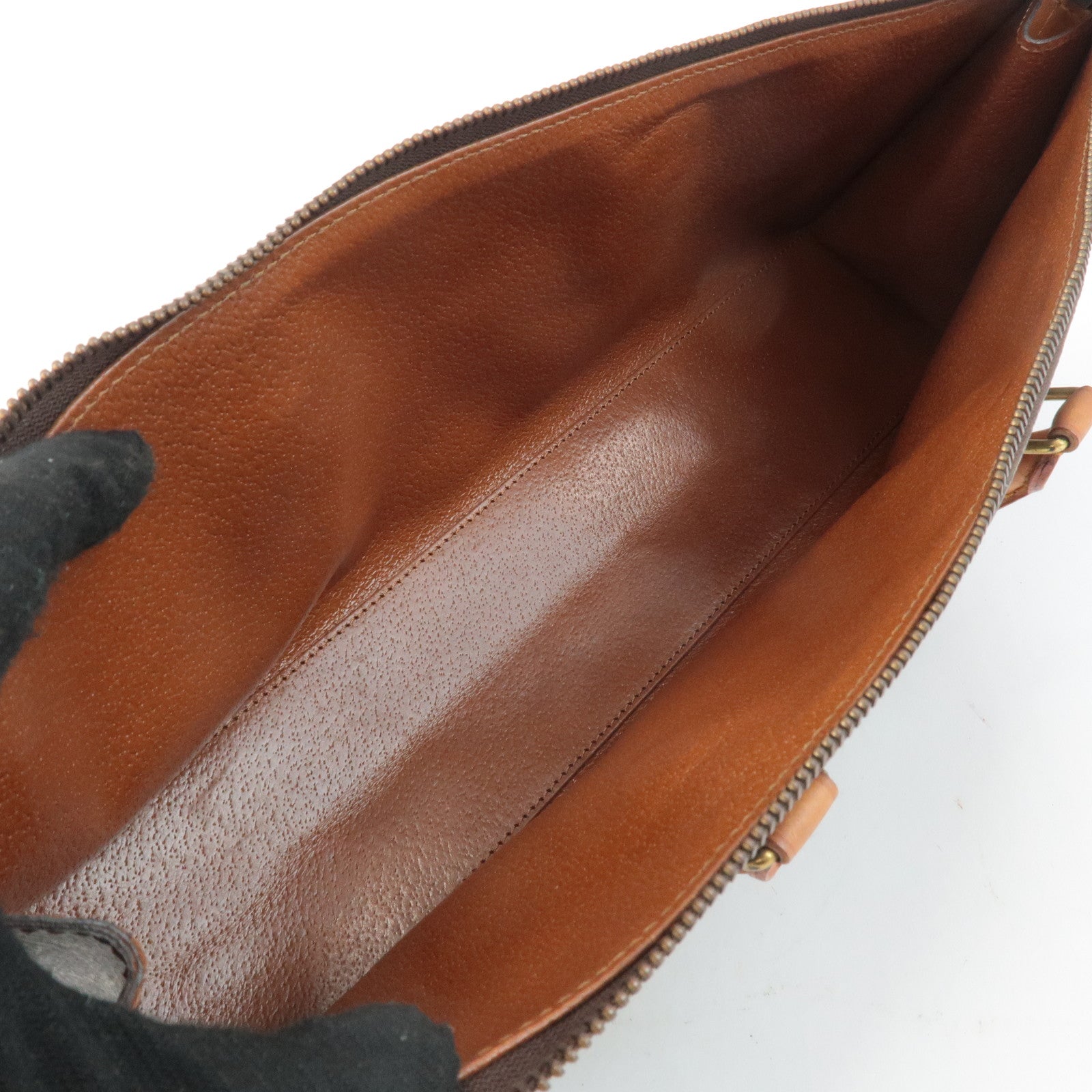 Louis Vuitton Monogram Sac Triangle Hand Bag Brown M51360 Used