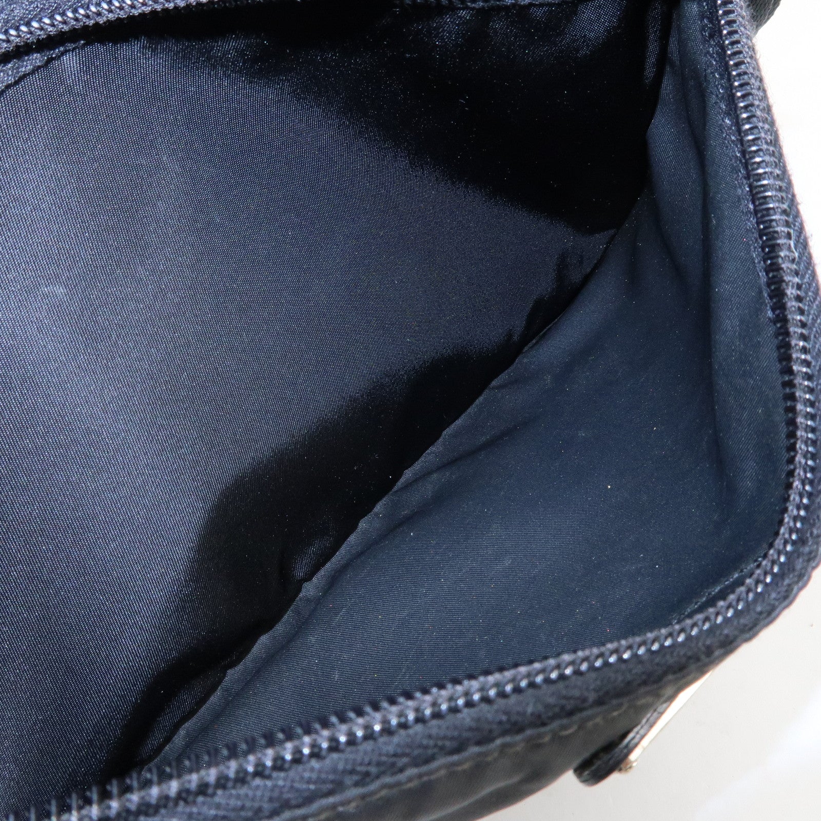 PRADA Logo Nylon Leather Shoulder Bag Crossbody Bag Black Used