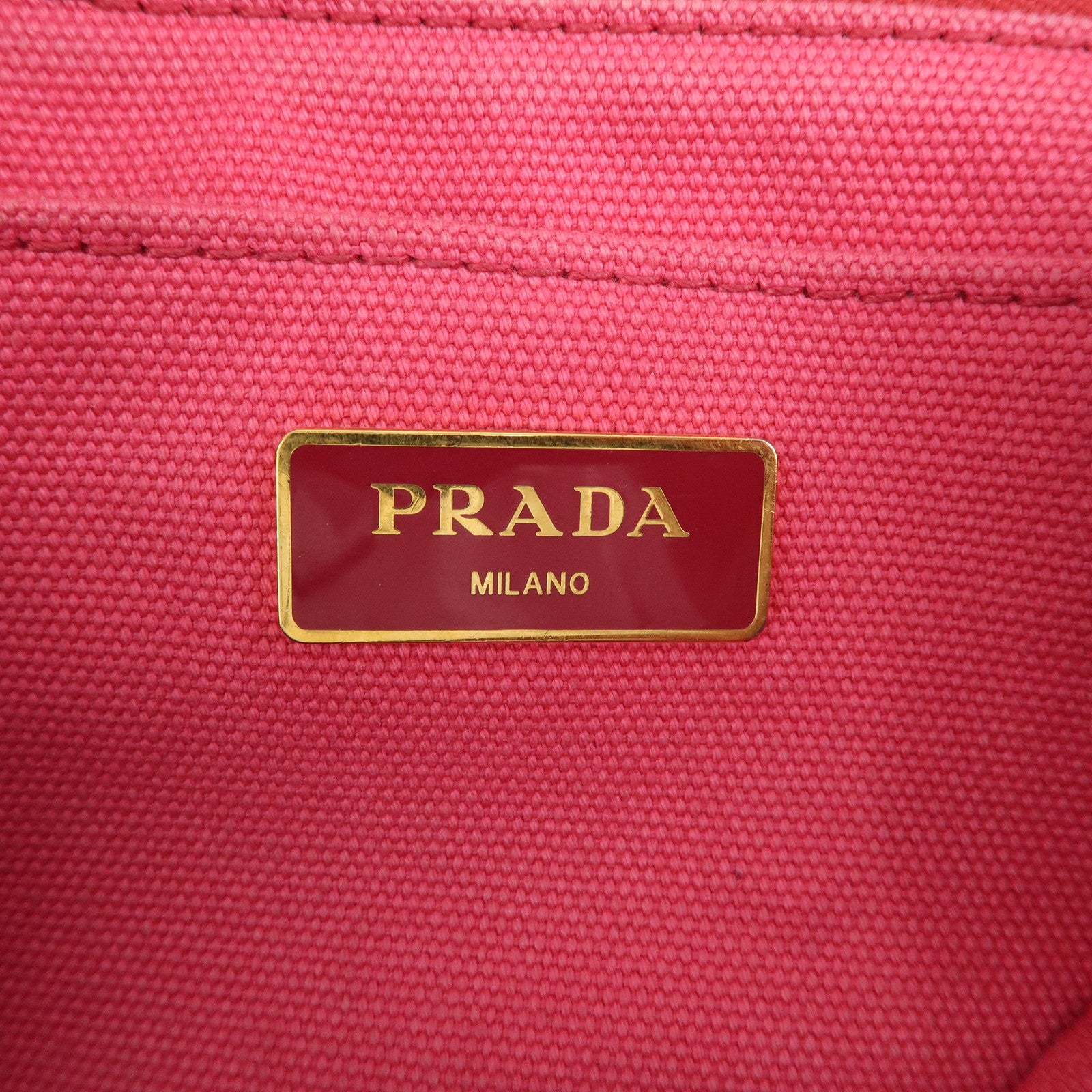 PRADA Logo Canapa Mini Canvas 2Way Bag Pink 1BG439