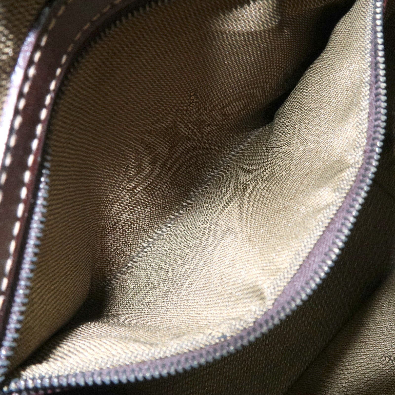 FENDI Zucca Canvas Leather 2 way Leather Hand Bag Shoulder Bag Used