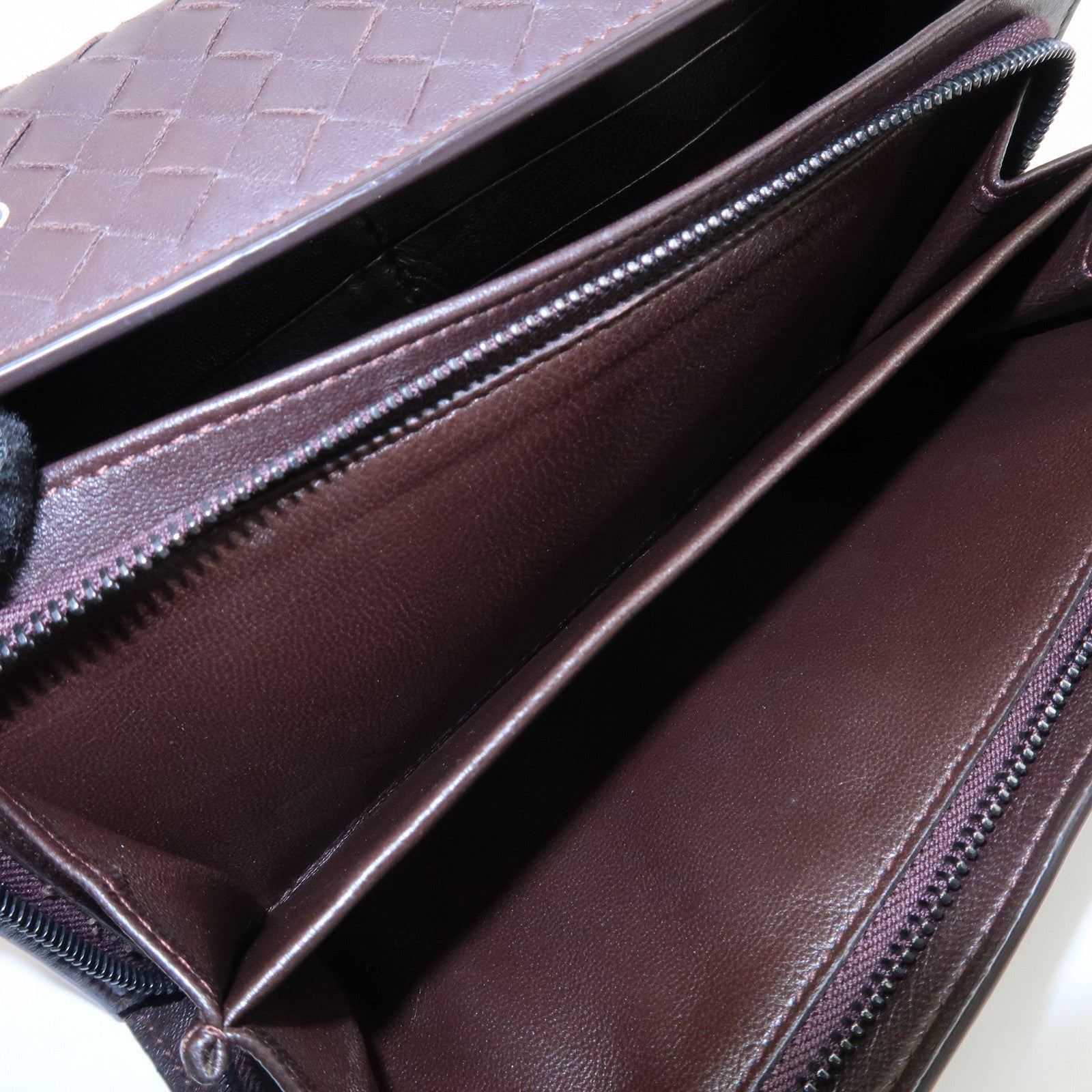 BOTTEGA VENETA Intrecciato Leather Bi-fold Long Wallet Butterfly