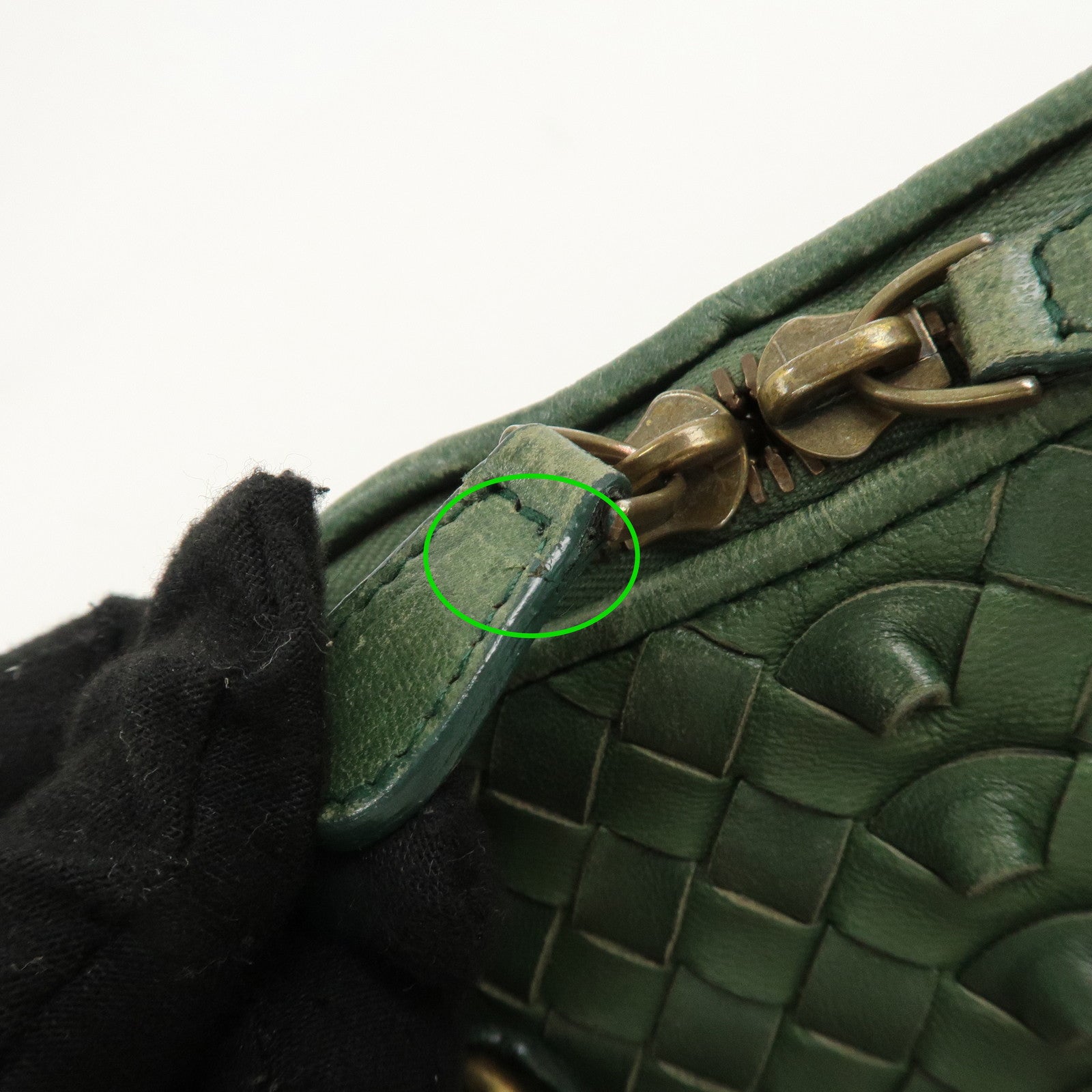 BOTTEGA VENETA Intrecciato Leather Hand Bag Green 192938