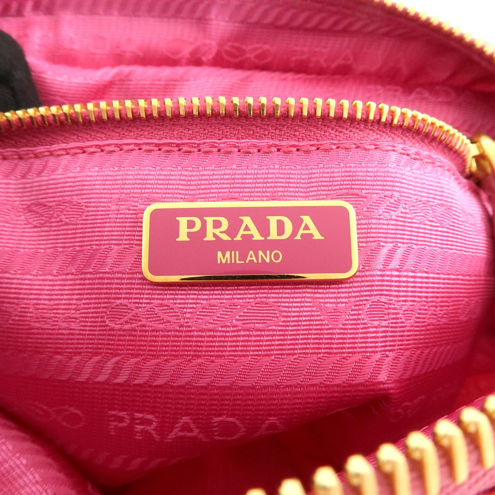 PRADA Canapa Canvas Leather Cosmetic Pouch Flower 1NA021 Pink