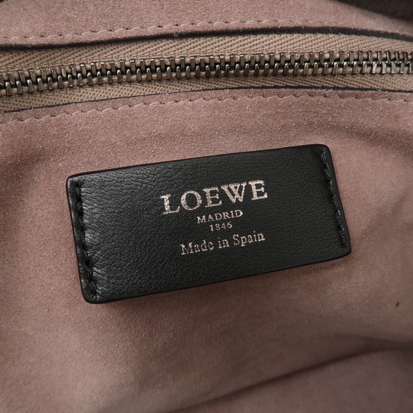 LOEWE Canela Leather Tote Bag Hand Bag Shoulder Bag Black