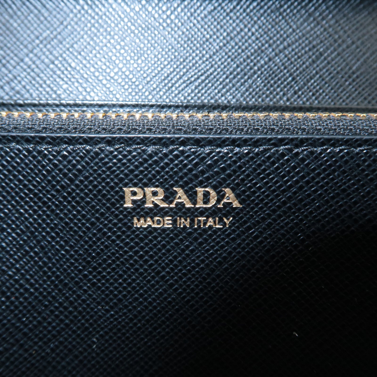 PRADA Saffiano Leather Bi-fold Long Wallet Black 1MH132