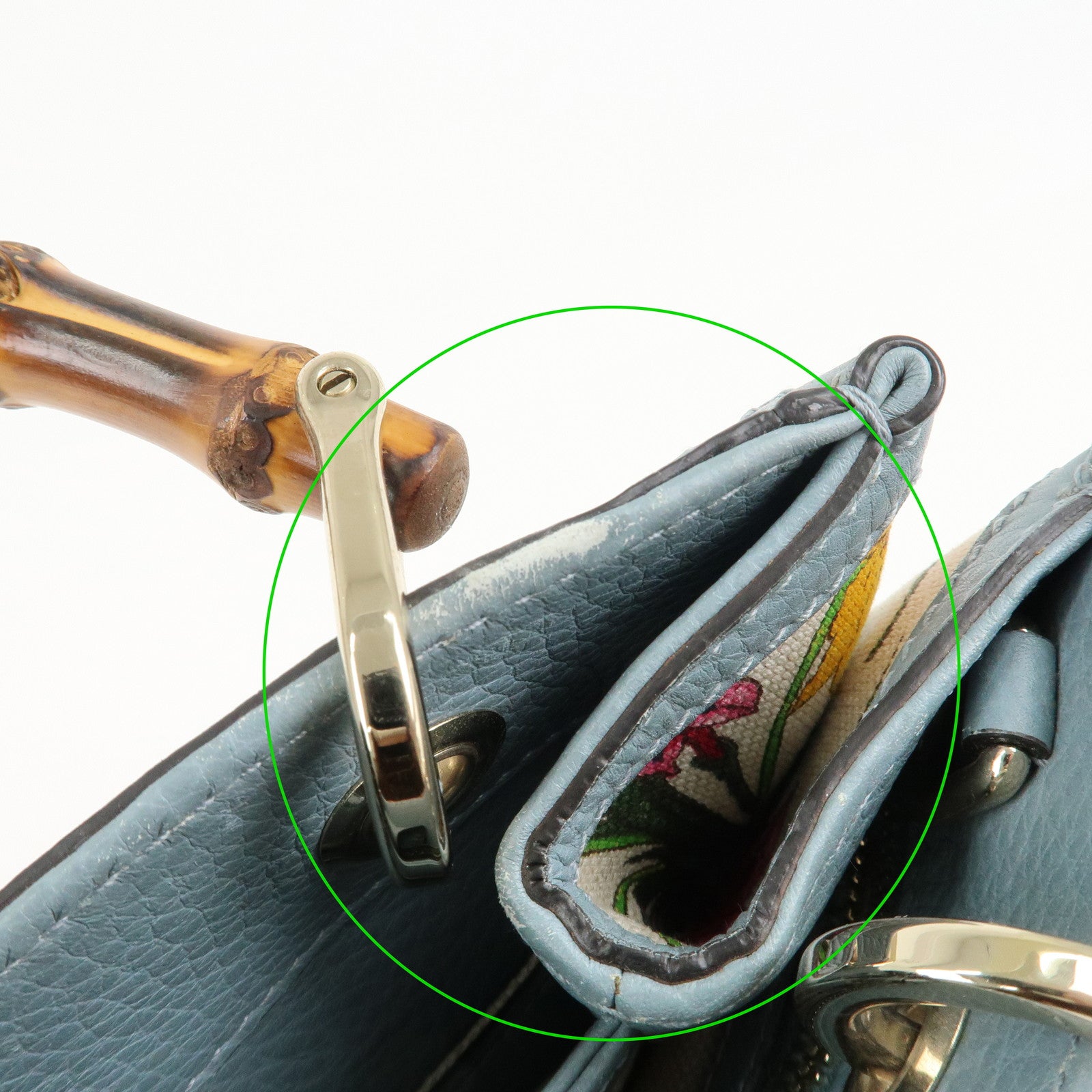 GUCCI Bamboo Canvas Leather 2Way Bag Flora Japan Limited 336032 Used