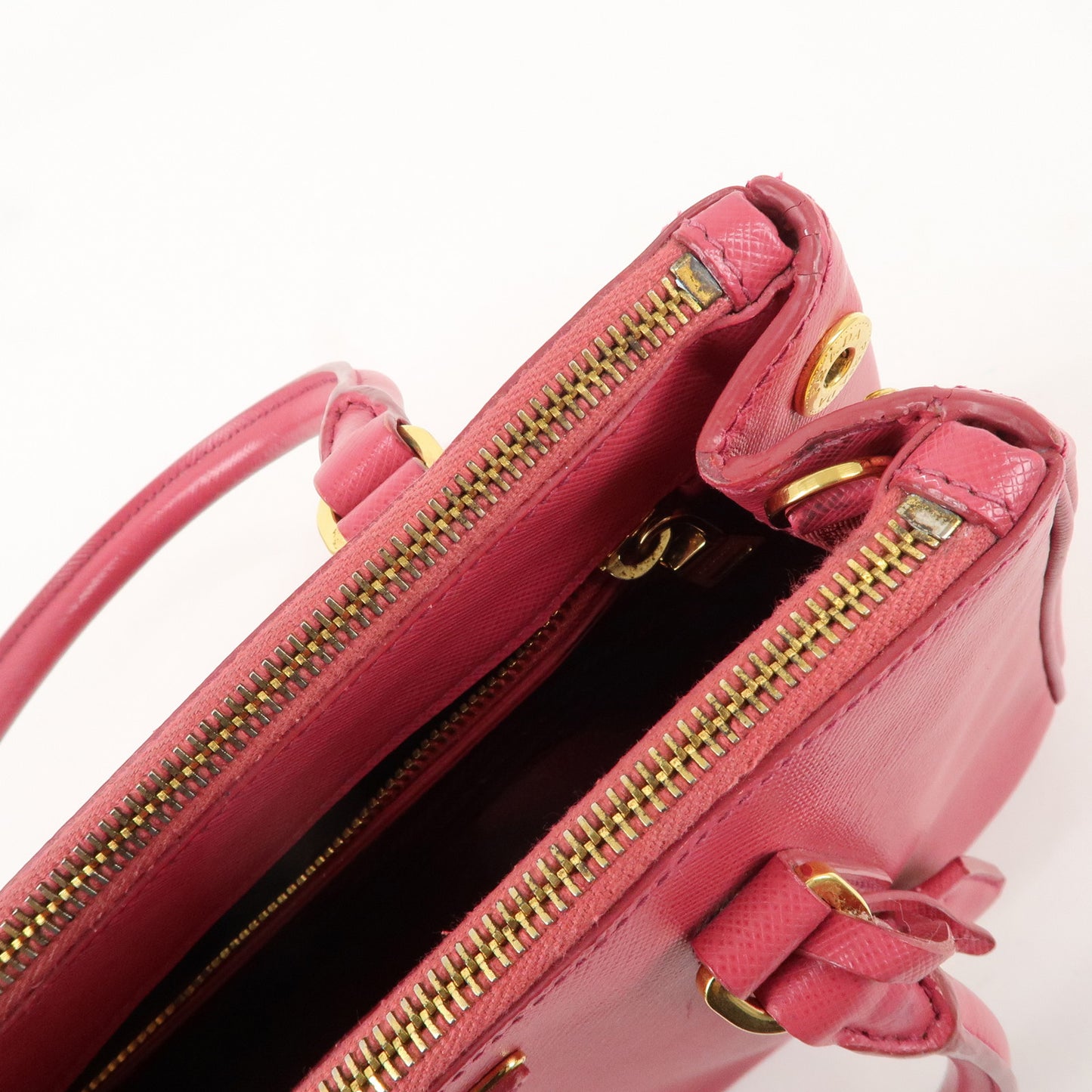 PRADA Logo Saffiano Leather 2WAY Bag Hand Bag Shoulder Bag Pink